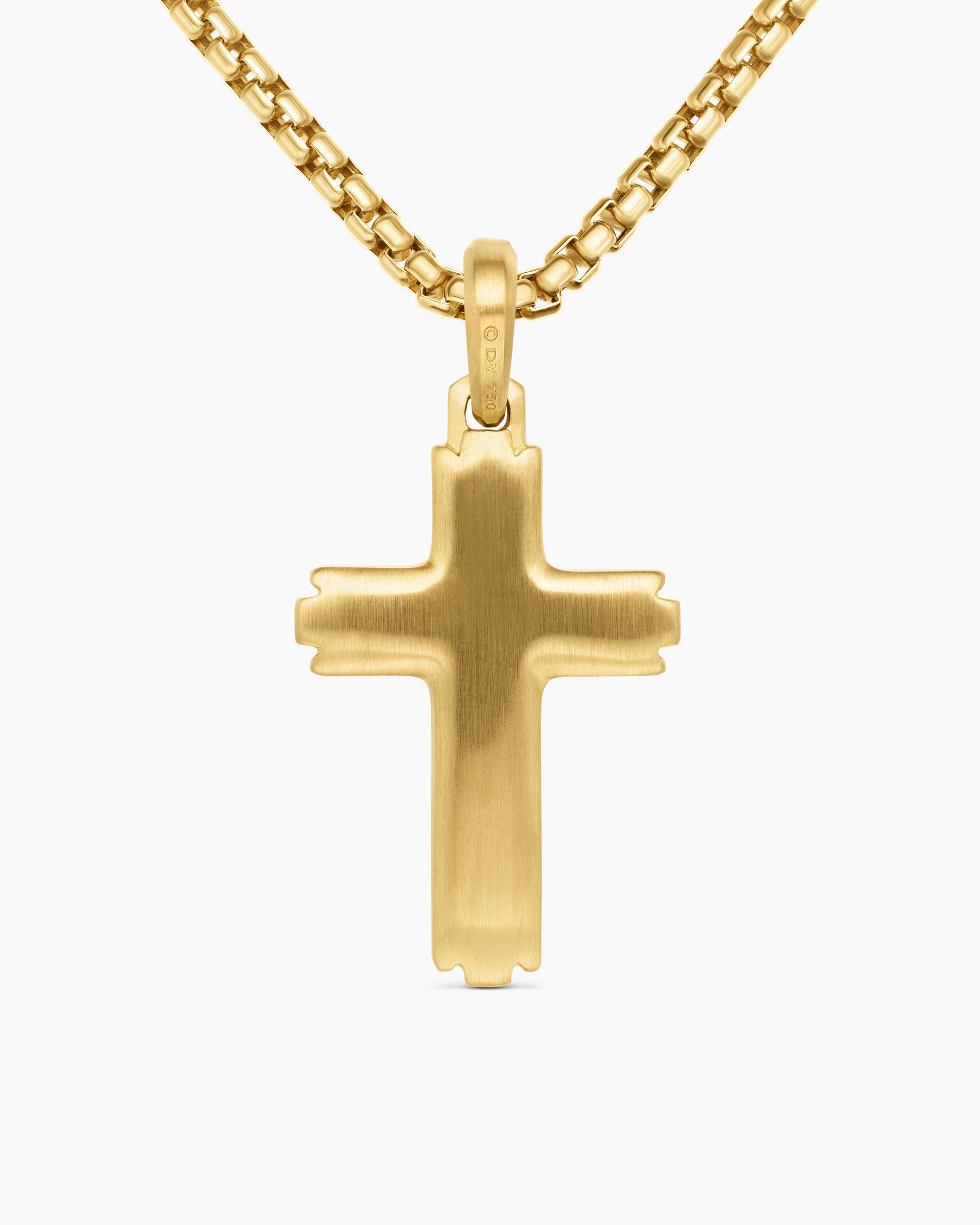 Cross Pendant in 18K Yellow Gold with Diamonds, 34mm - Image 4