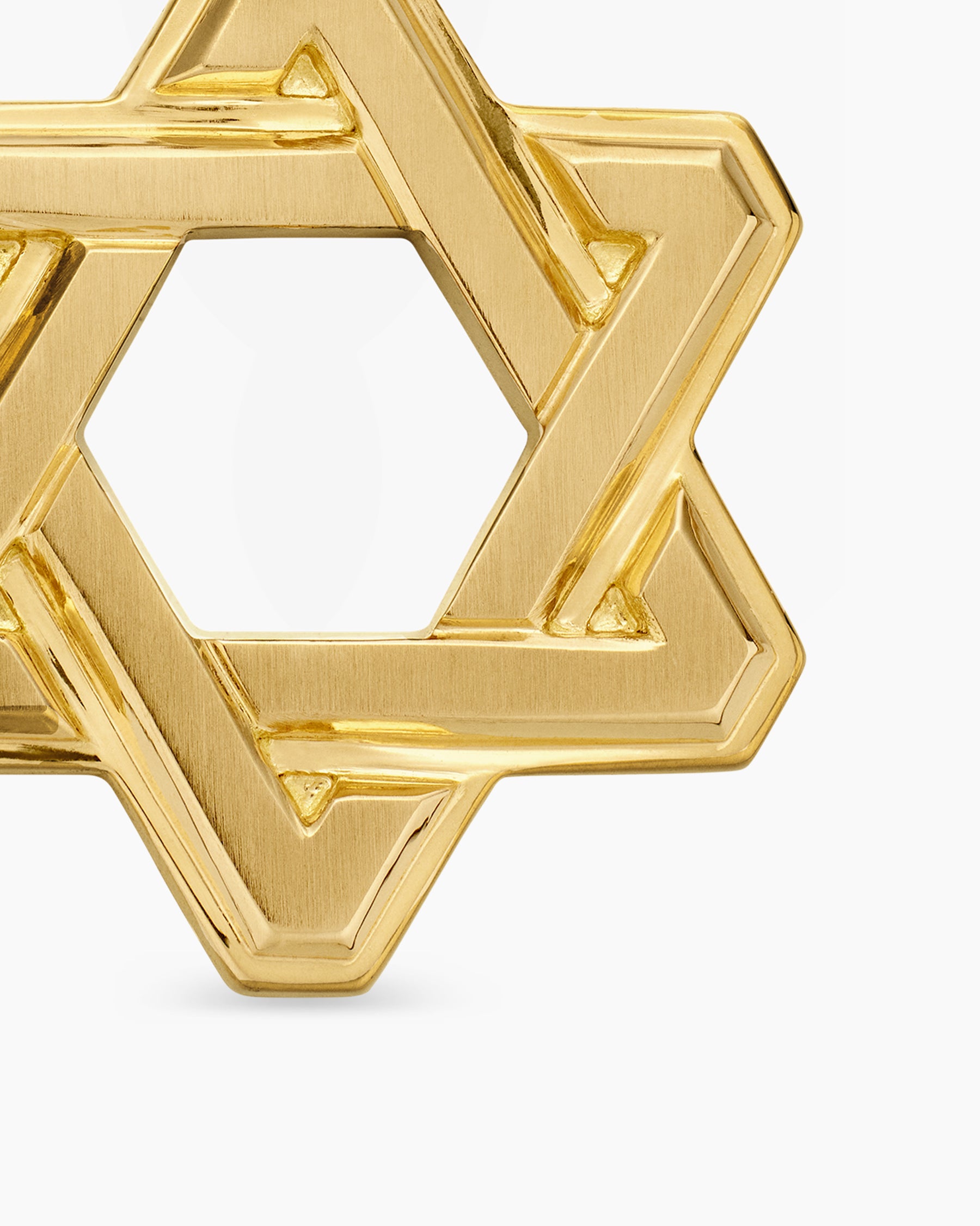 Deco Star of David Pendant in 18K Yellow Gold, 19.5mm - Image 5