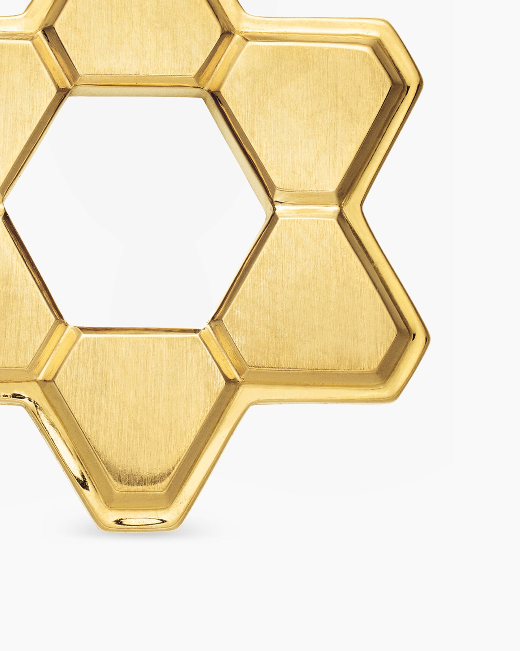 Deco Star of David Pendant in 18K Yellow Gold, 19.5mm - Image 6