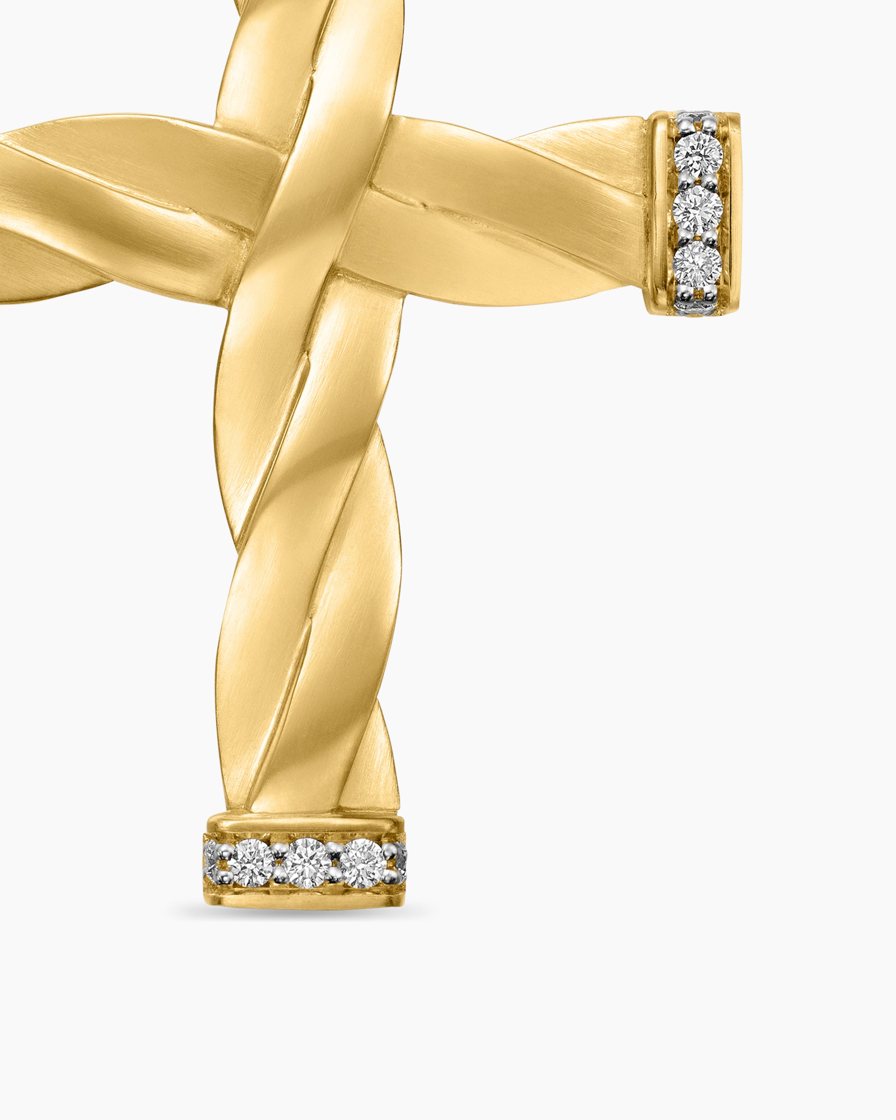 DY Helios Cross Pendant in 18K Yellow Gold with Diamonds, 36mm - Image 5