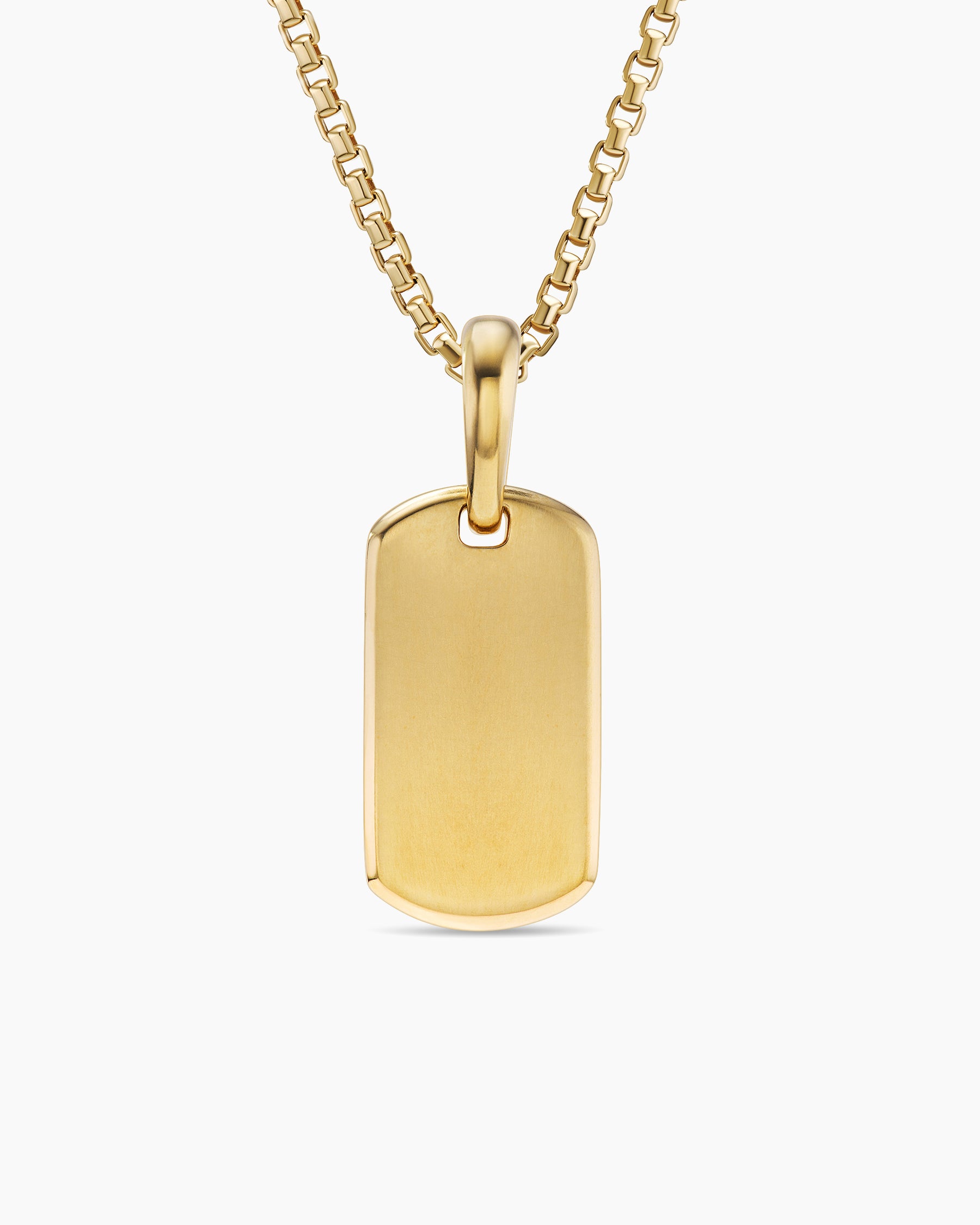 Chevron Tag in 18K Yellow Gold, 21mm