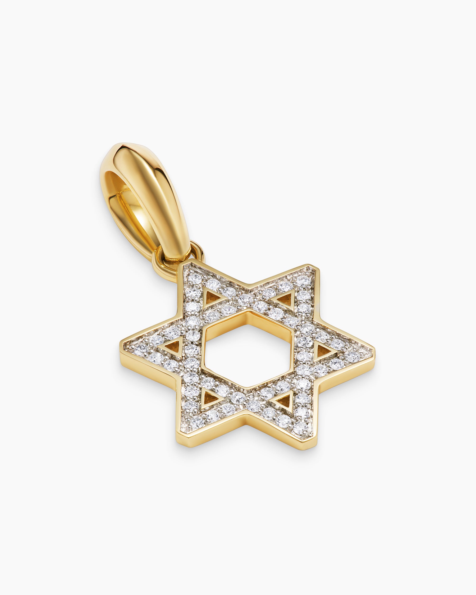 Star of David Pendant in 18K Yellow Gold with Diamonds, 19mm - Image 3