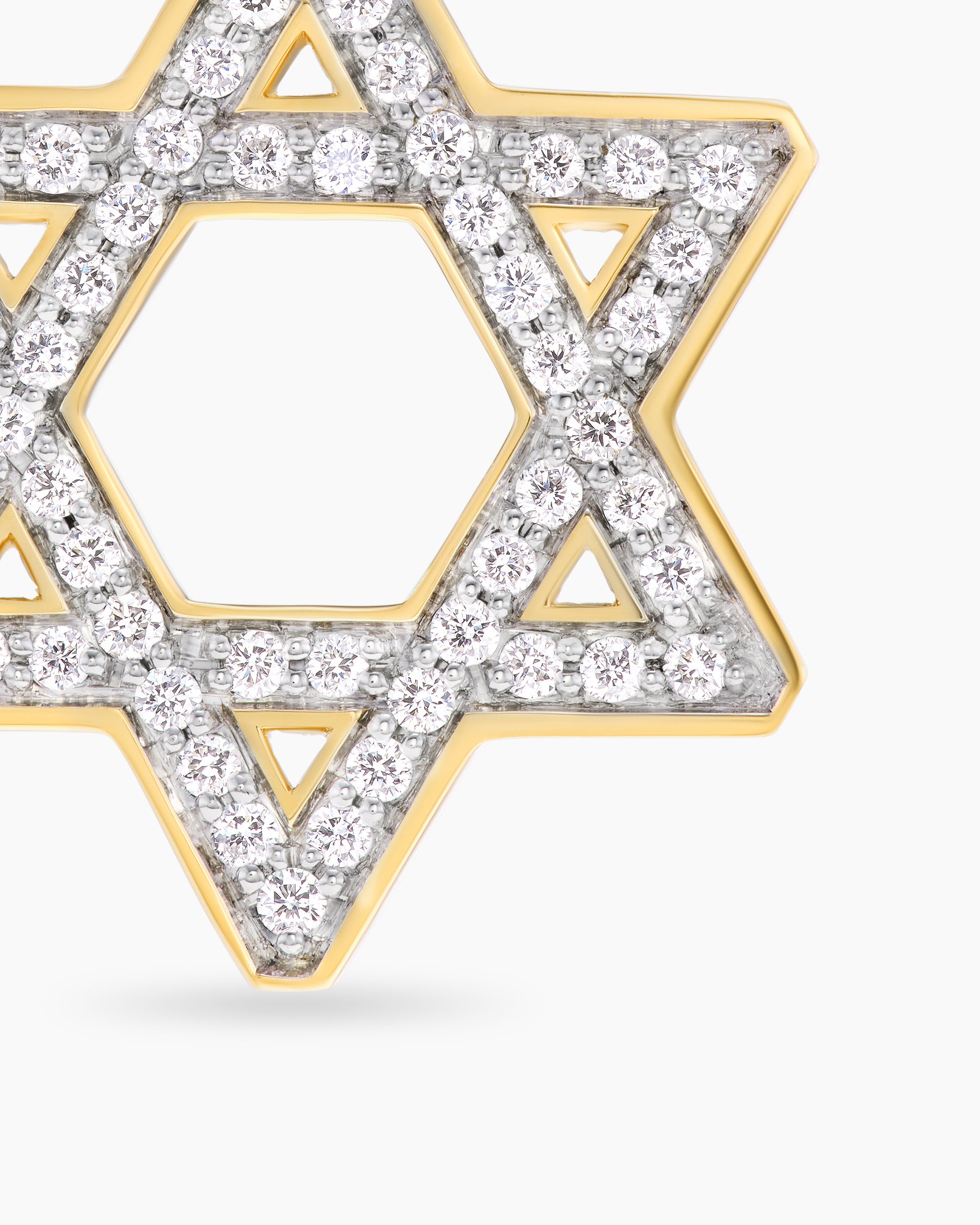 Star of David Pendant in 18K Yellow Gold with Diamonds, 19mm - Image 5