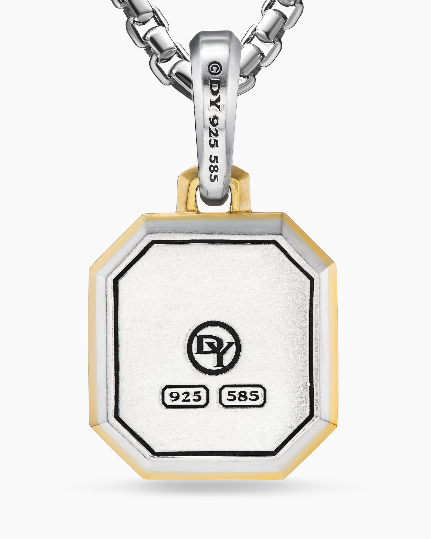 I Initial Amulet in Sterling Silver with 14K Yellow Gold, 17mm - Image 6