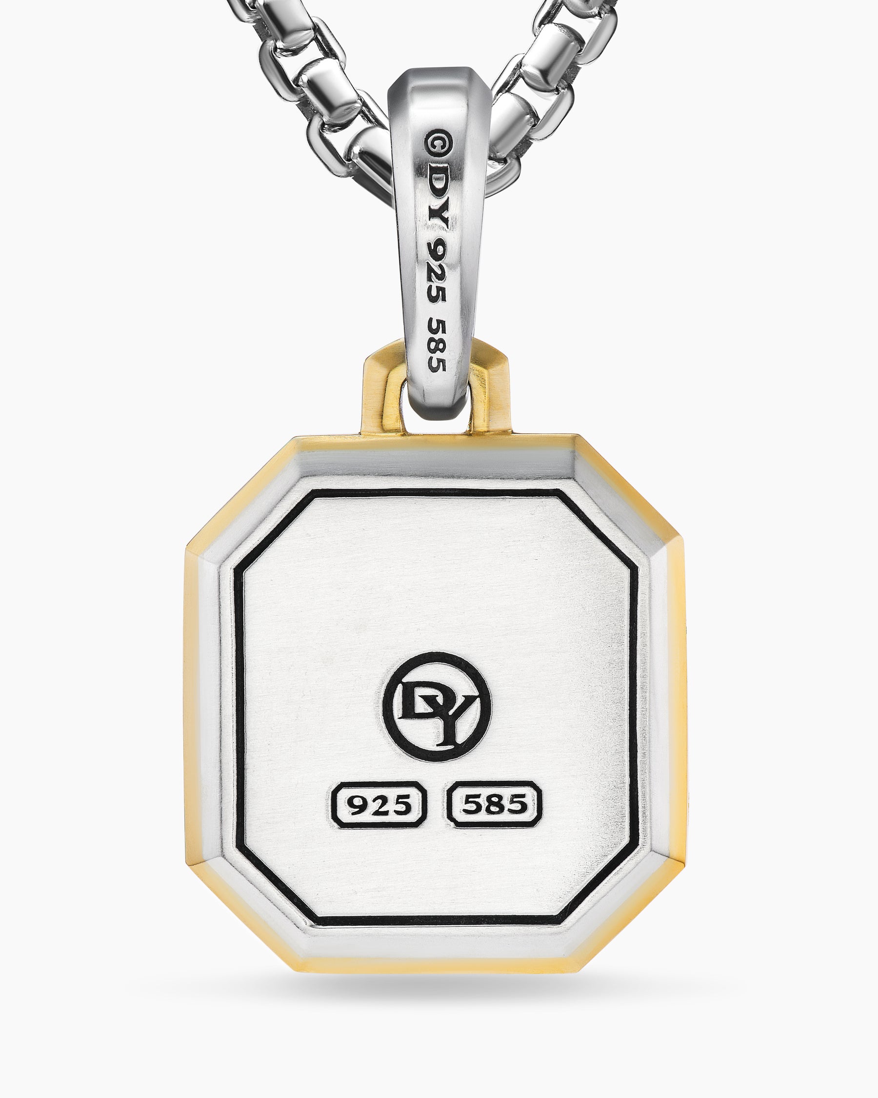 X Initial Amulet in Sterling Silver with 14K Yellow Gold, 17mm - Image 6