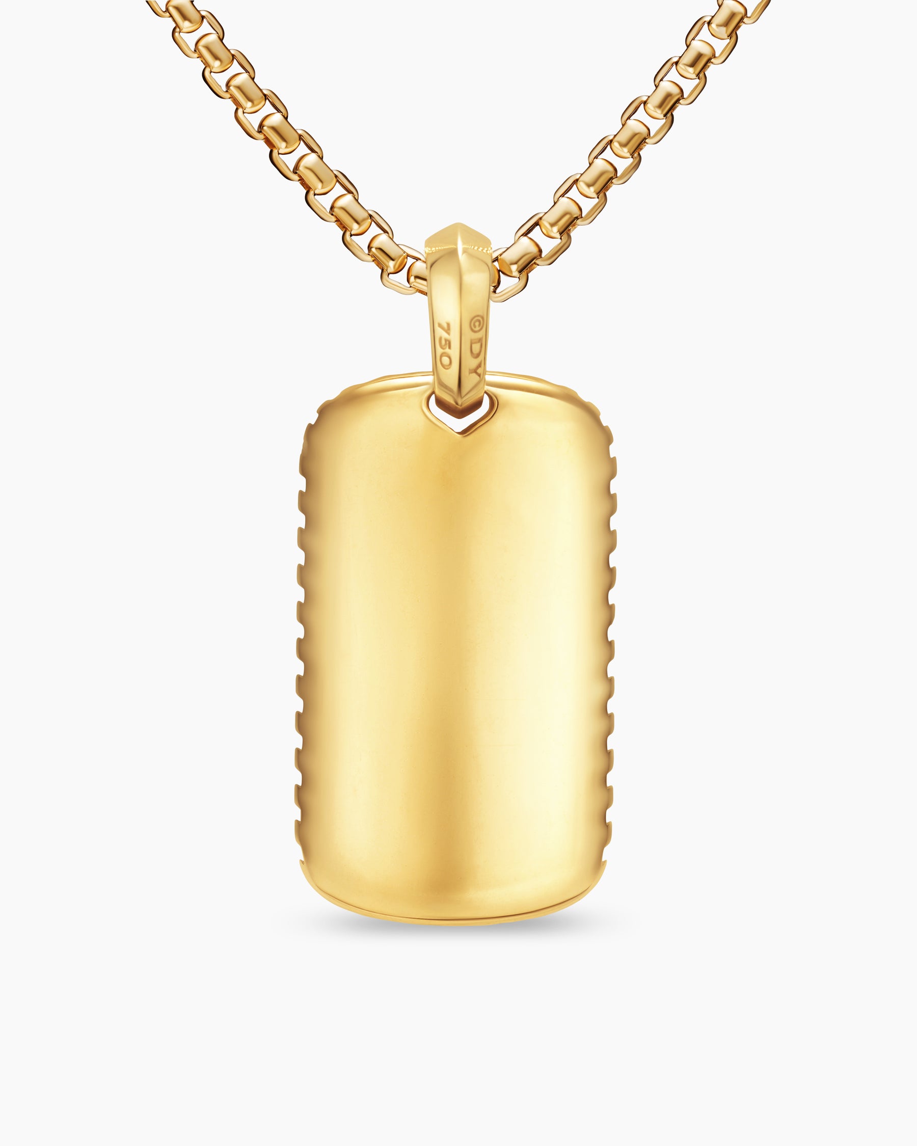 Chevron Tag in 18K Yellow Gold, 34mm - Image 4