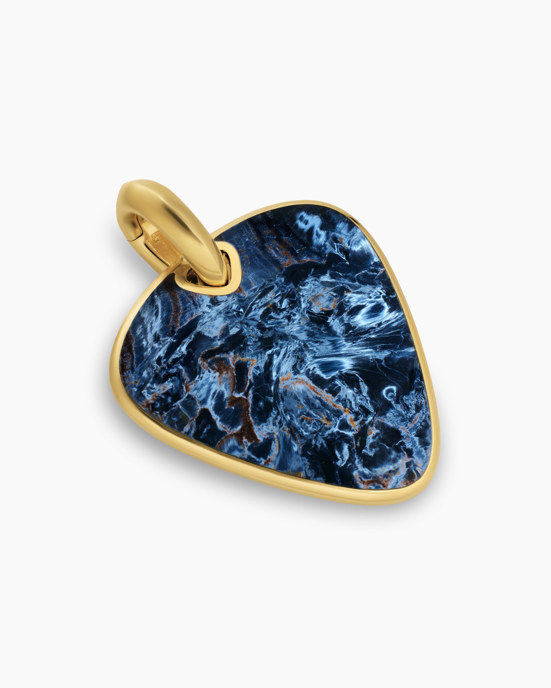 Streamline Pick Amulet in 18K Yellow Gold with Pietersite, 31mm - Image 2