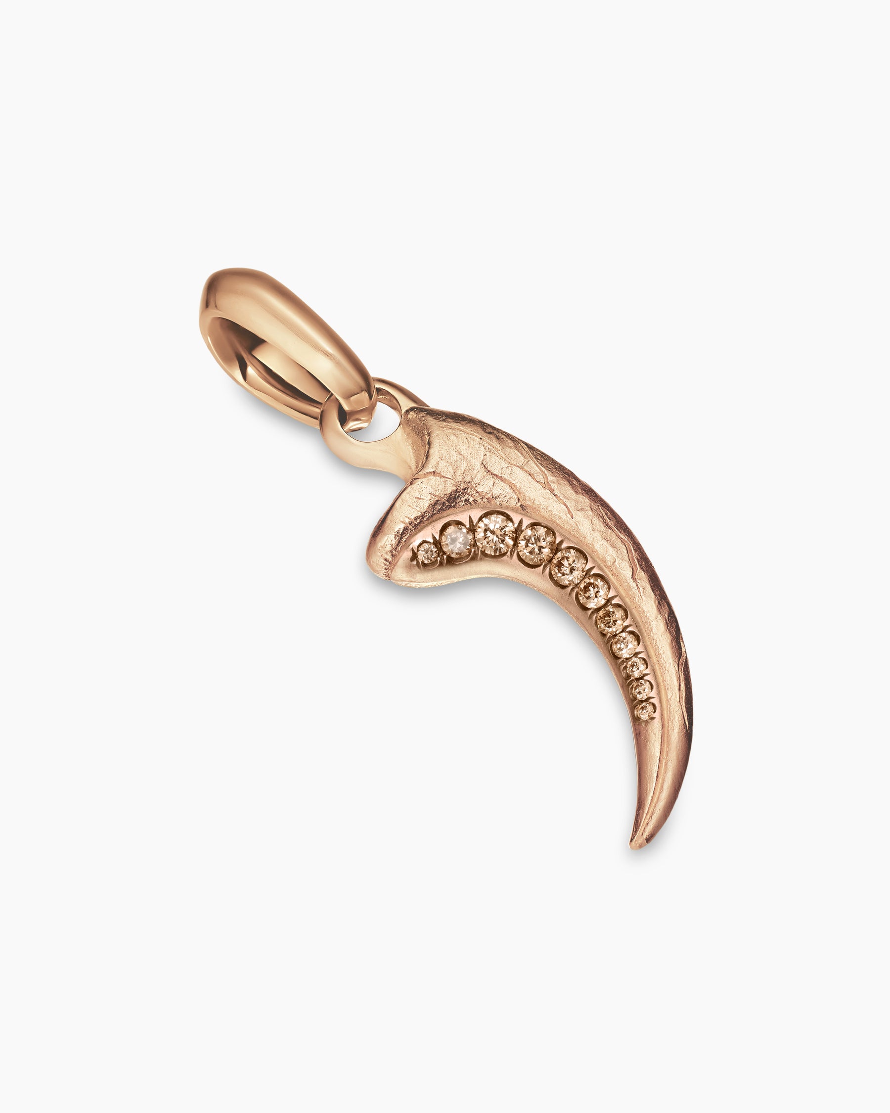 Raptor Claw Amulet in 18K Rose Gold with Cognac Diamonds, 27.3mm - Image 3