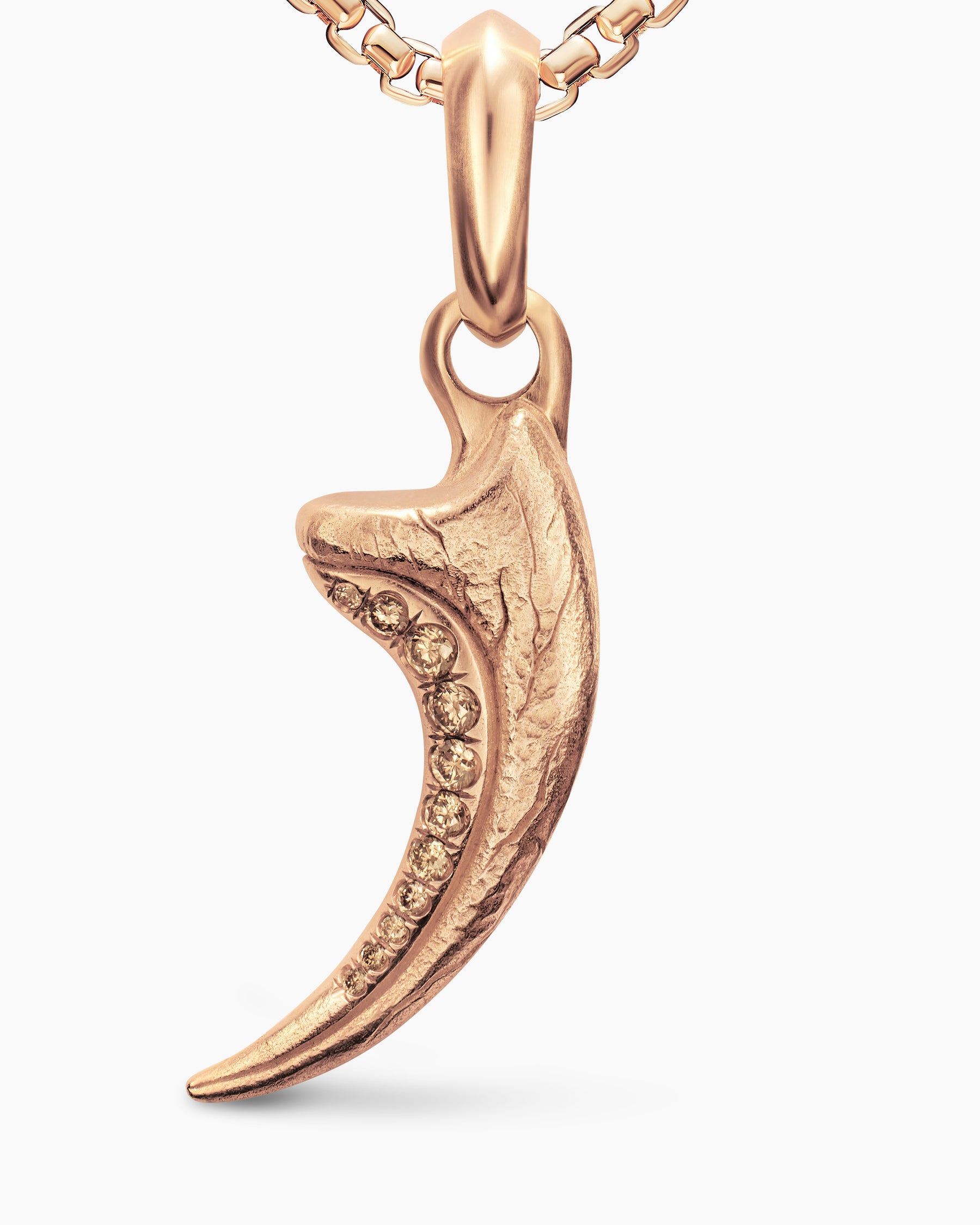 Raptor Claw Amulet in 18K Rose Gold with Cognac Diamonds, 27.3mm - Image 5