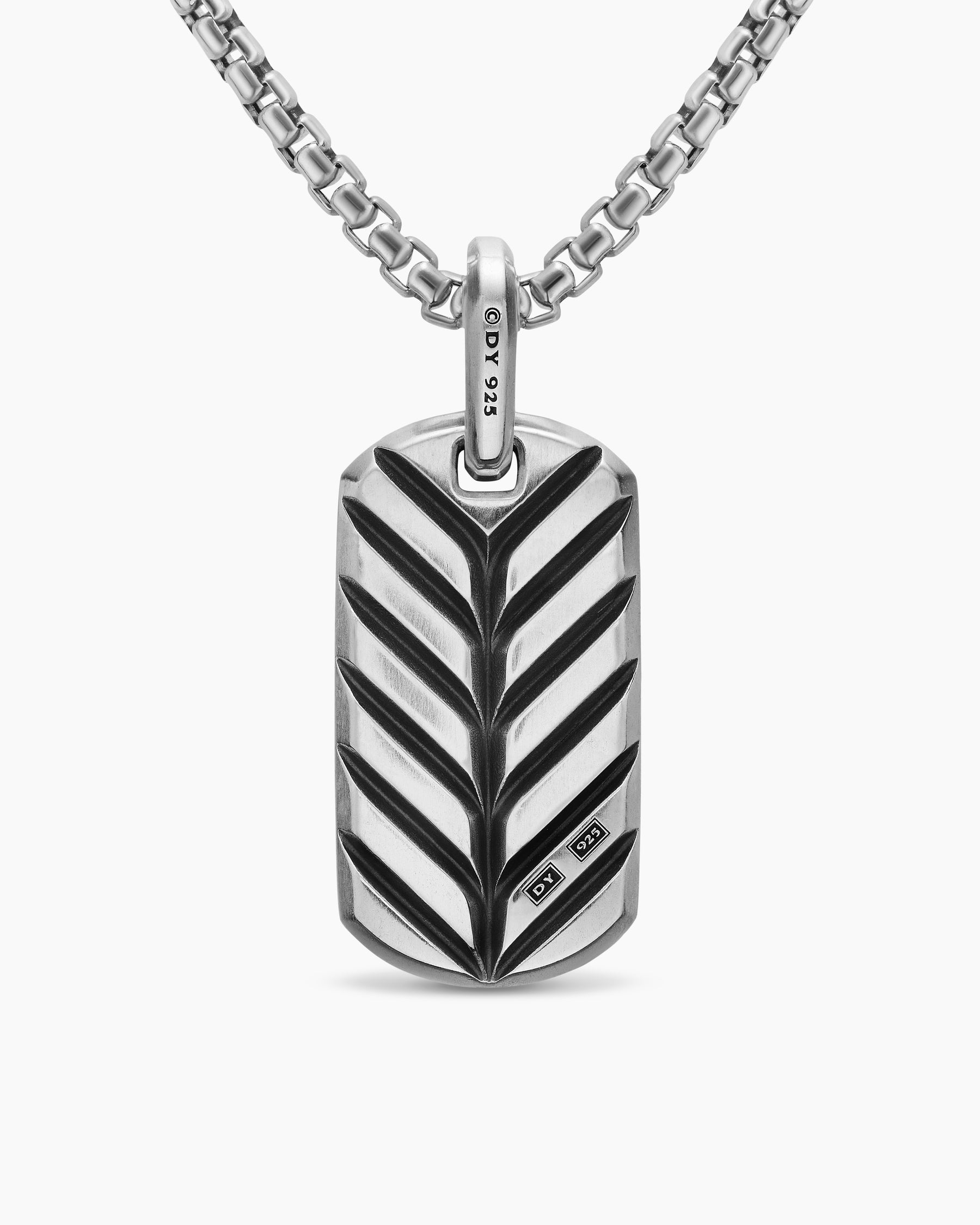 Chevron American Flag Tag in Sterling Silver with Sapphires, Diamonds, and Rubies, 27mm - Image 4