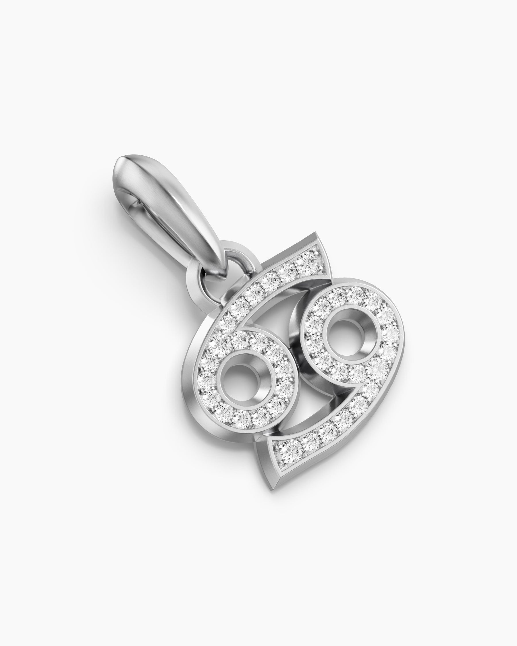 Cancer Amulet in Sterling Silver with Diamonds, 17mm - Image 3