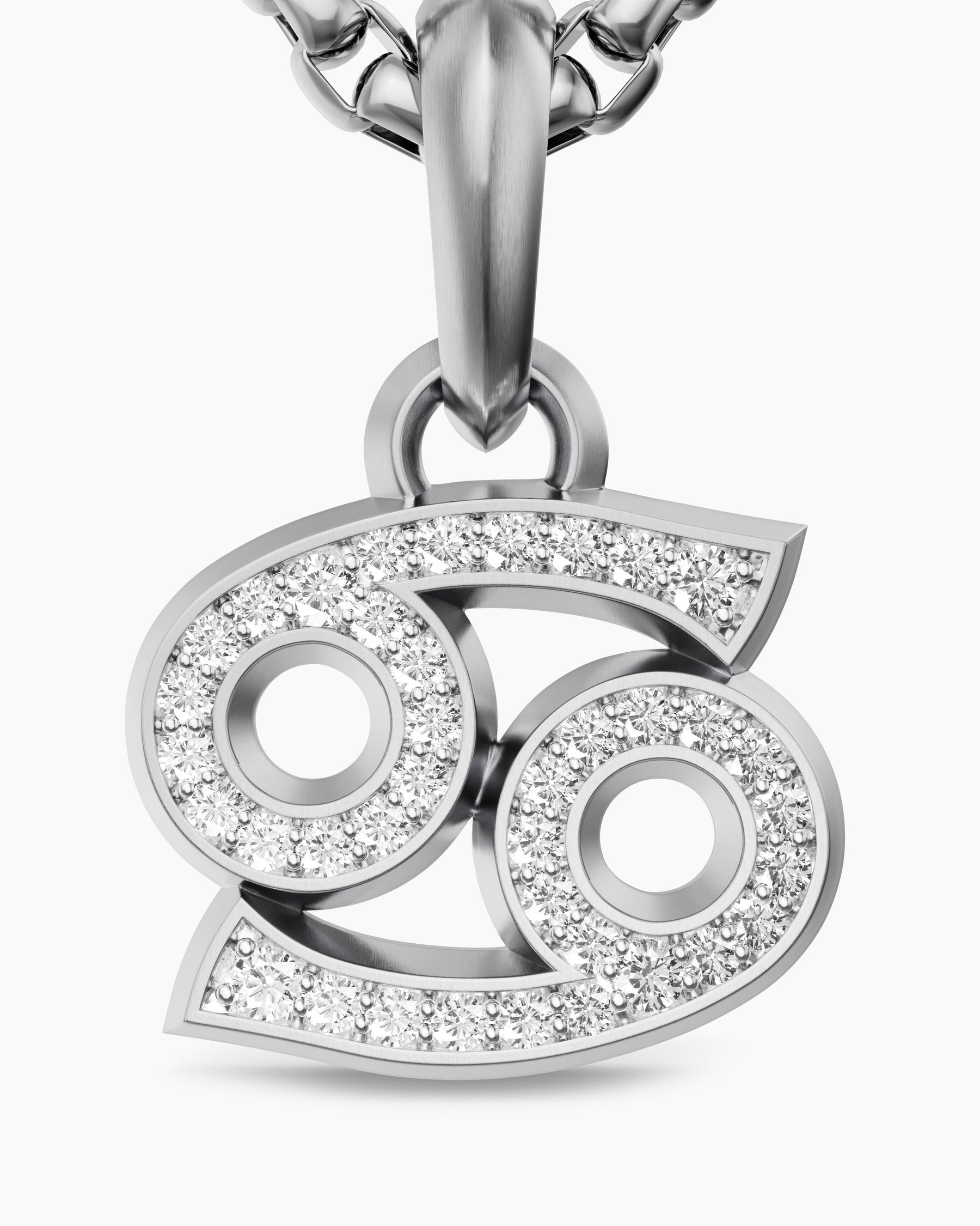 Cancer Amulet in Sterling Silver with Diamonds, 17mm - Image 5