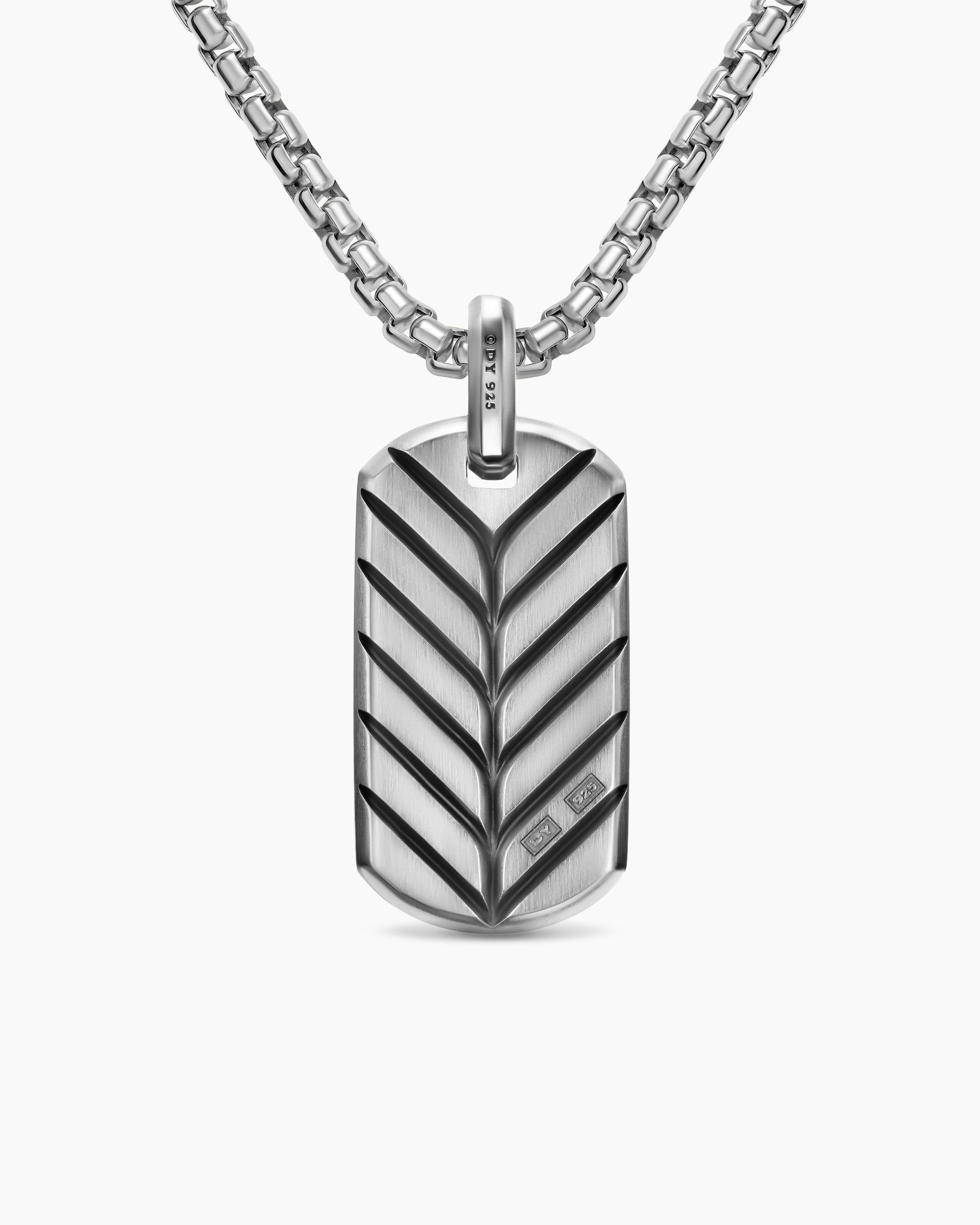 Chevron American Flag Tag in Sterling Silver with Sapphires, Diamonds, and Rubies, 35mm - Image 3