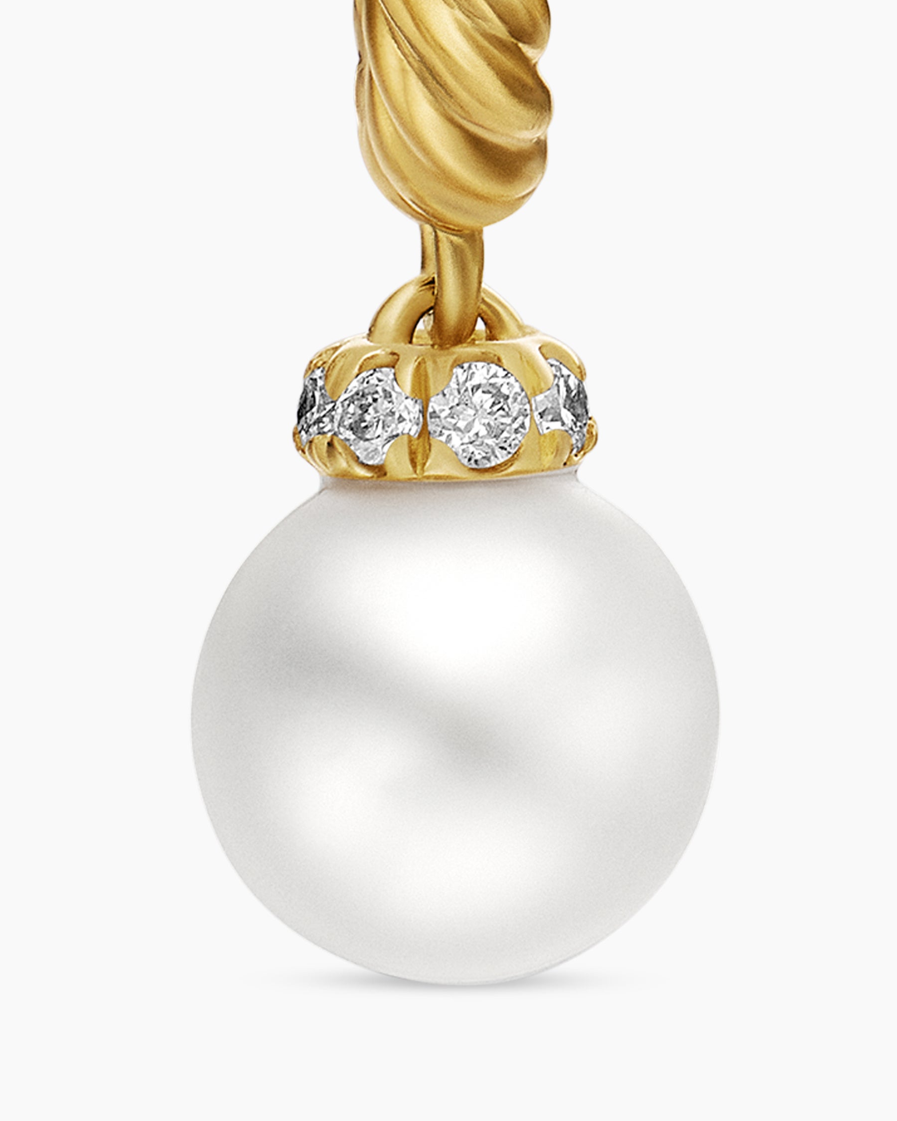 Petite Solari Drop Earrings in 18K Yellow Gold with Pearls and Diamonds, 17.2mm - Image 4