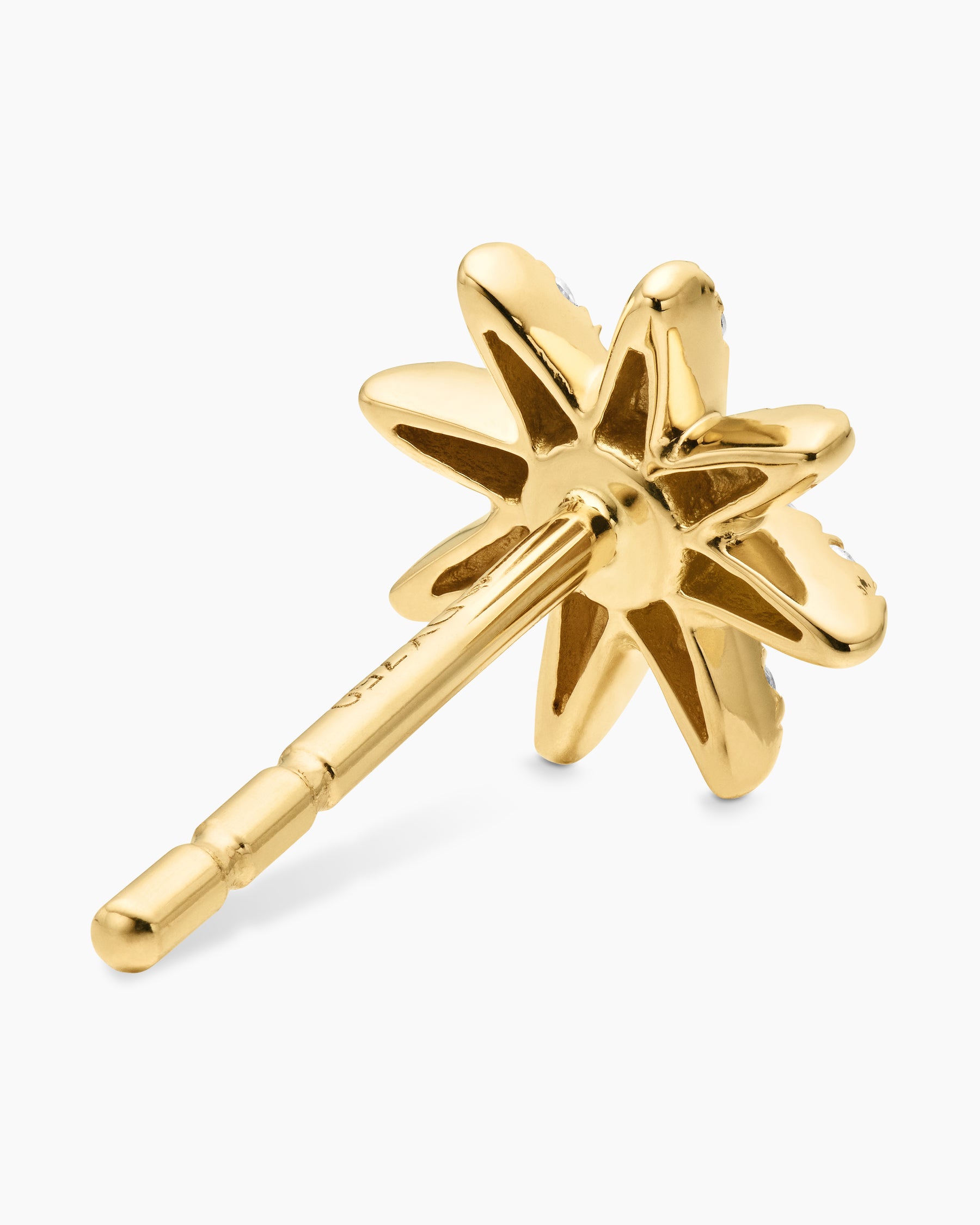 Petite Starburst Stud Earrings in 18K Yellow Gold with Diamonds, 7.5mm - Image 5