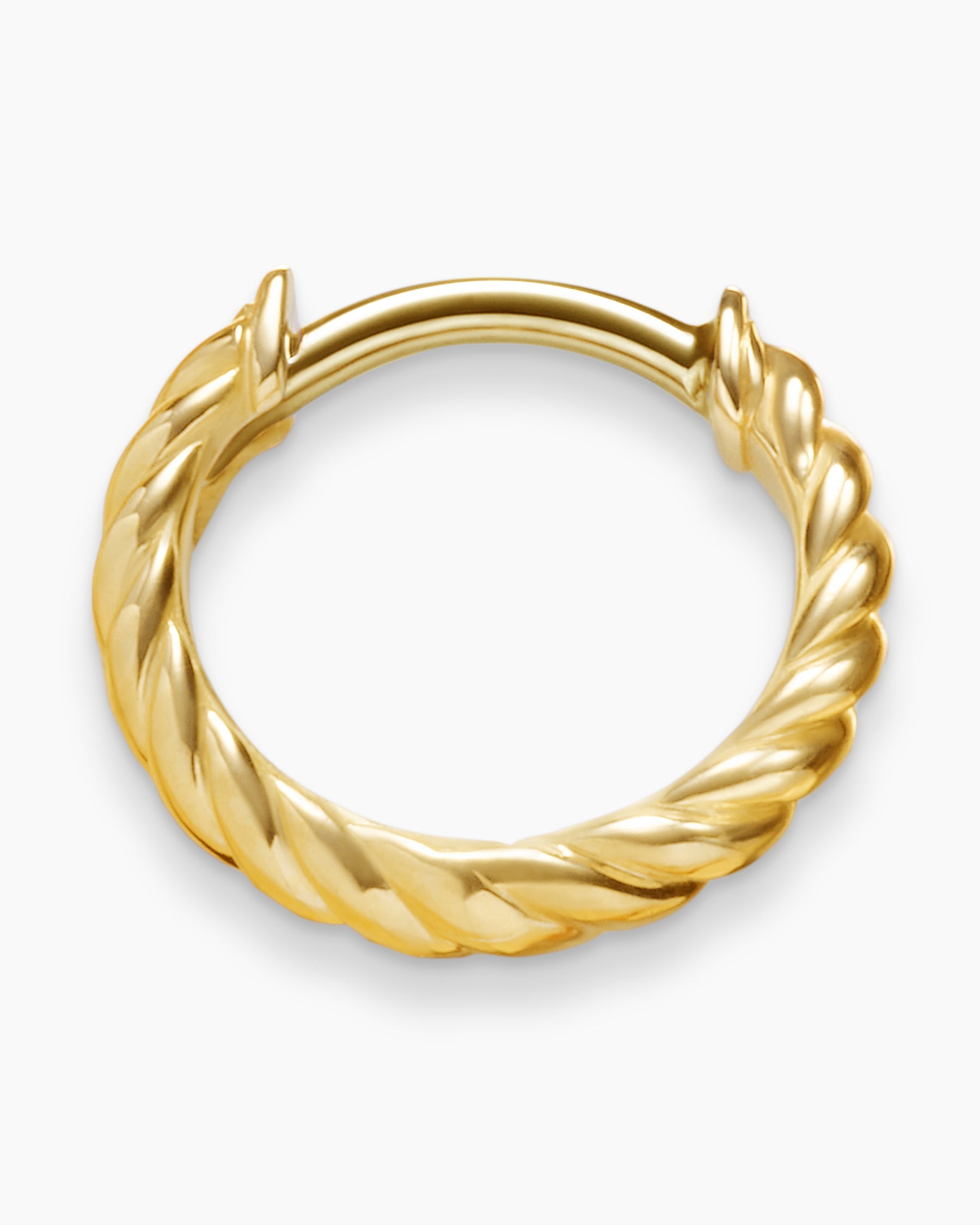 Sculpted Cable Micro Huggie Hoop Earrings in 18K Yellow Gold, 10.7mm - Image 3