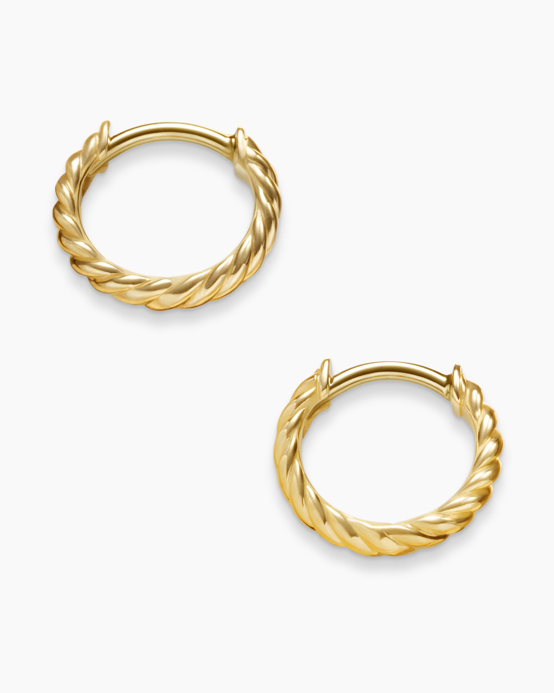 Sculpted Cable Micro Huggie Hoop Earrings in 18K Yellow Gold, 10.7mm - Image 4