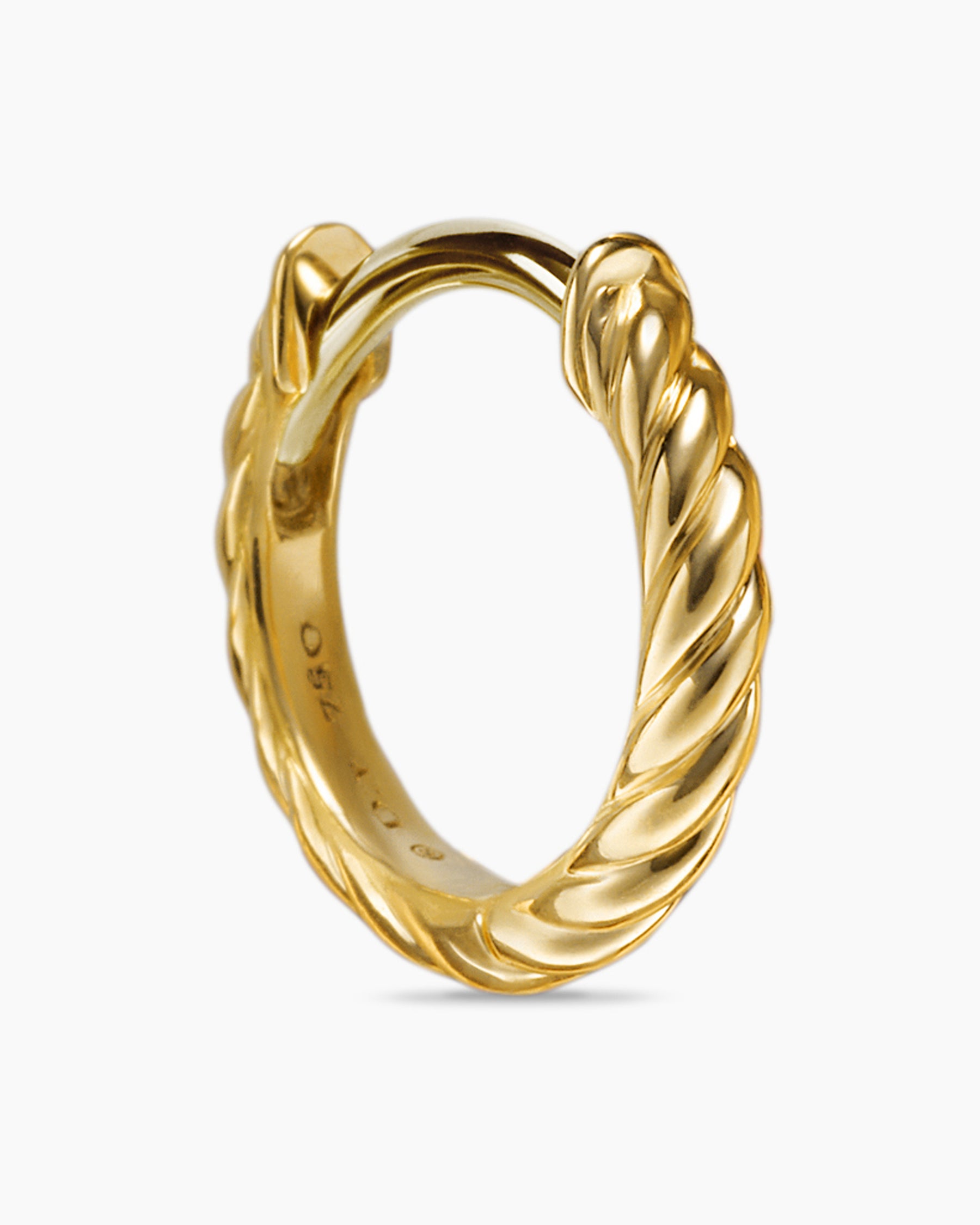 Sculpted Cable Micro Huggie Hoop Earrings in 18K Yellow Gold, 10.7mm - Image 5