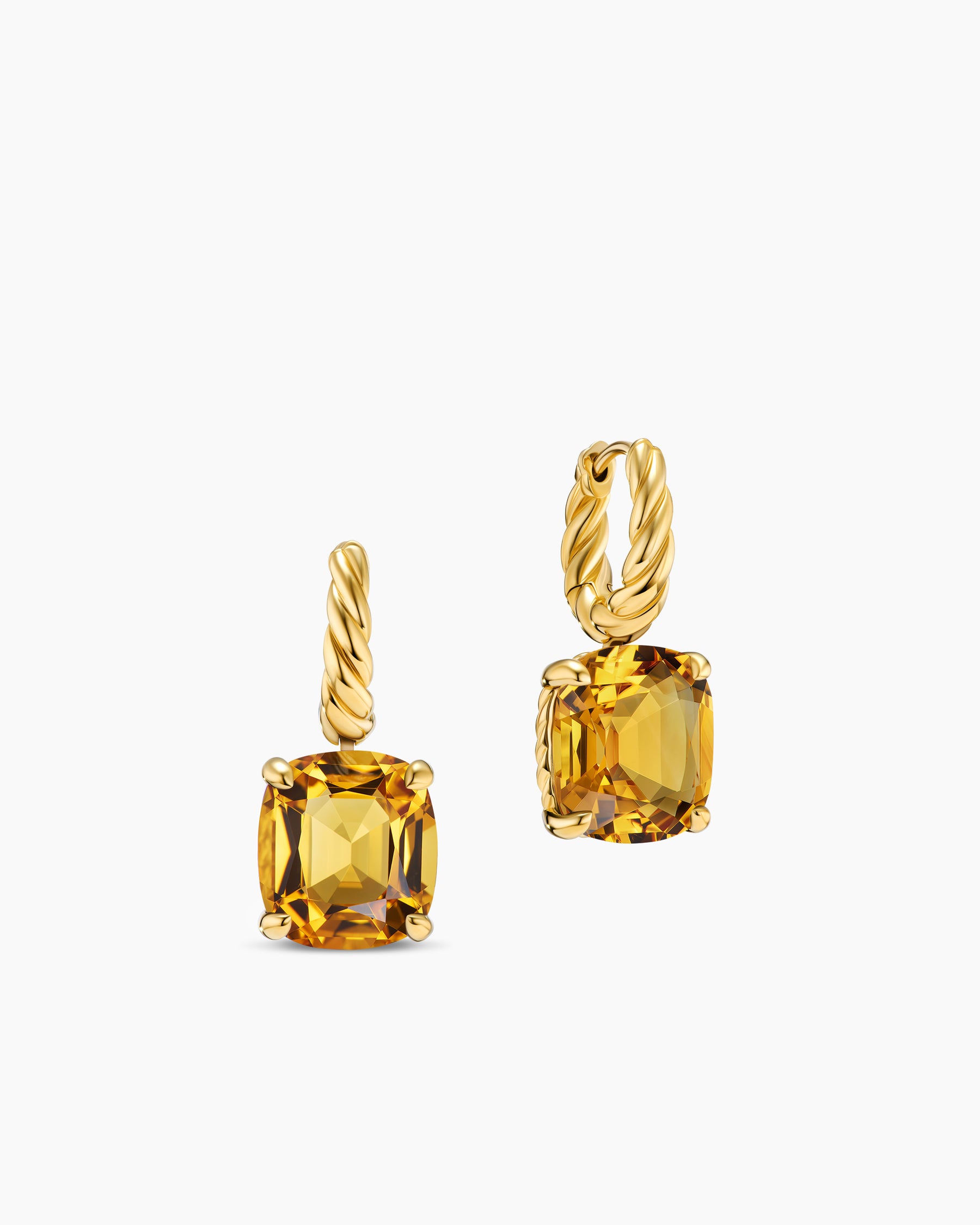 Marbella Drop Earrings in 18K Yellow Gold with Citrine, 11mm - Image 3