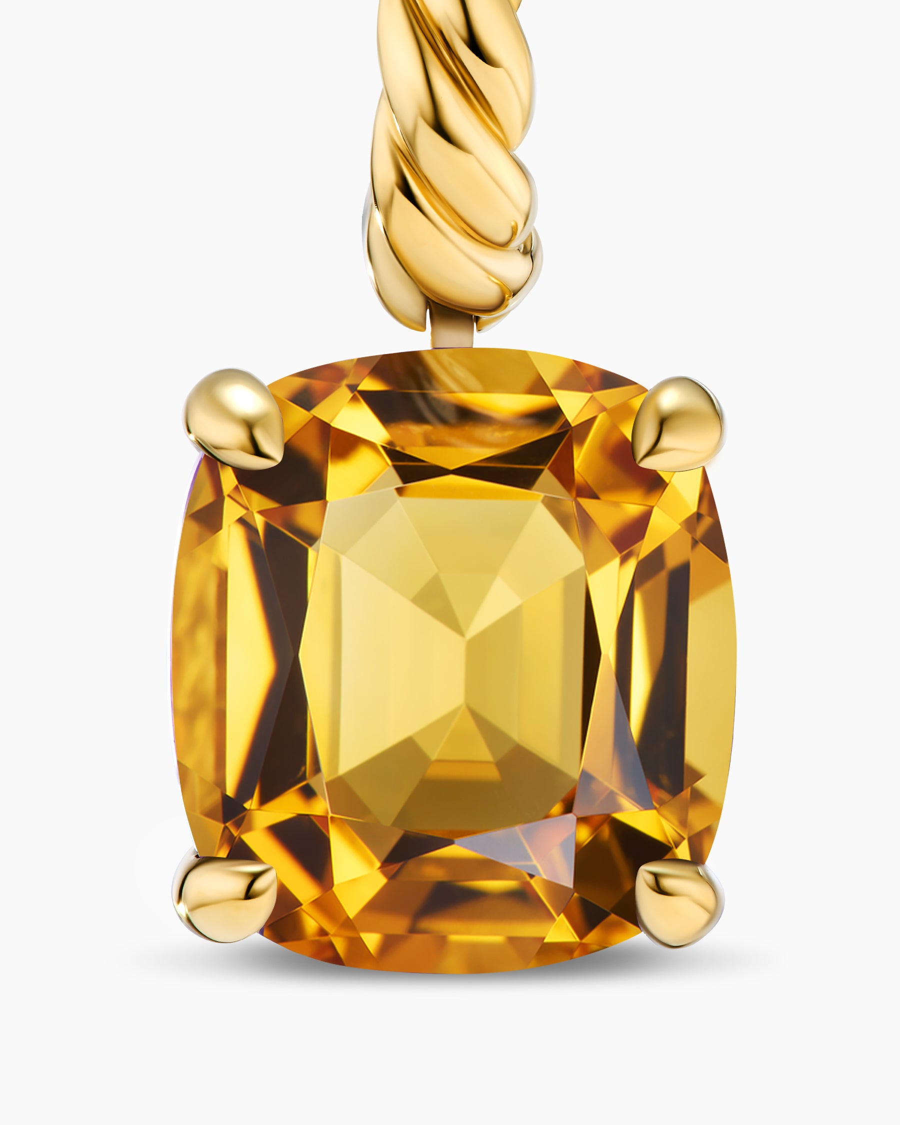 Marbella Drop Earrings in 18K Yellow Gold with Citrine, 11mm - Image 4