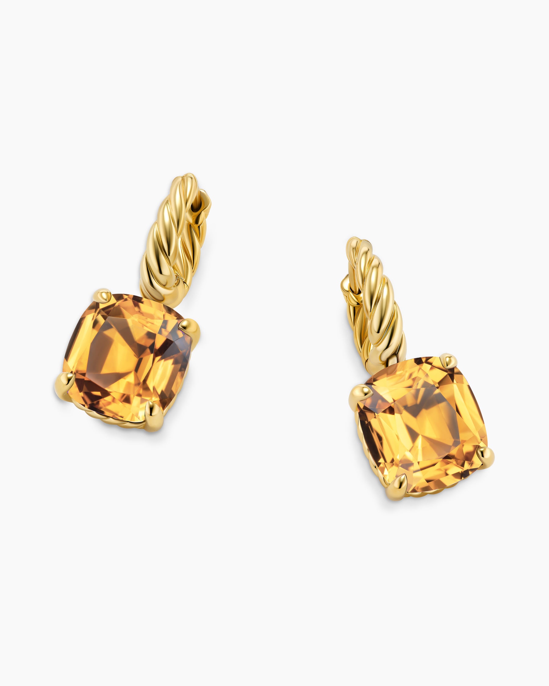 Marbella Drop Earrings in 18K Yellow Gold with Citrine, 11mm - Image 5