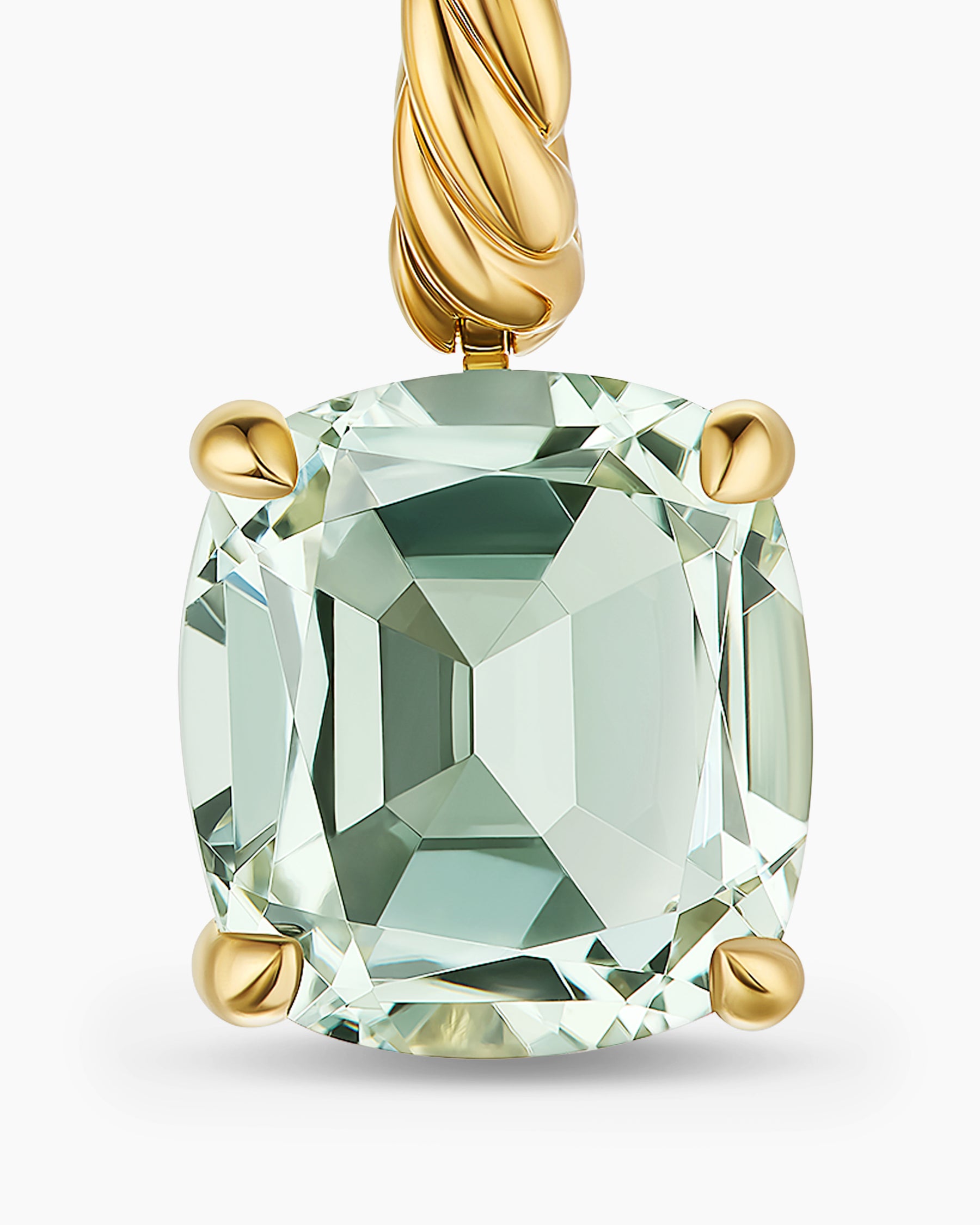 Marbella Drop Earrings in 18K Yellow Gold with Prasiolite, 11mm - Image 4