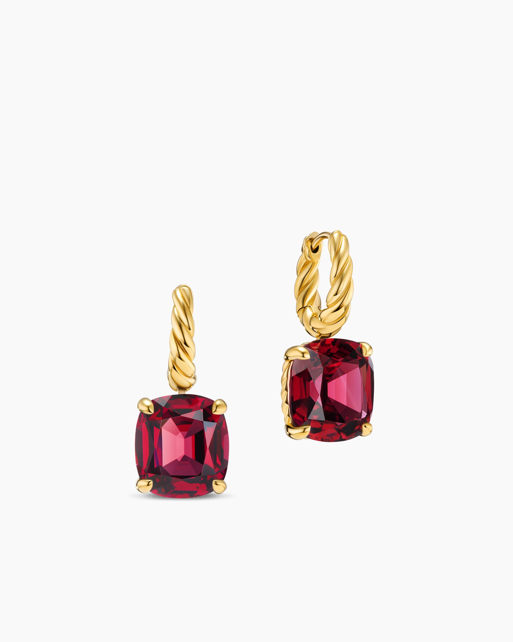 Marbella Drop Earrings in 18K Yellow Gold with Rhodolite Garnet, 11mm - Image 3