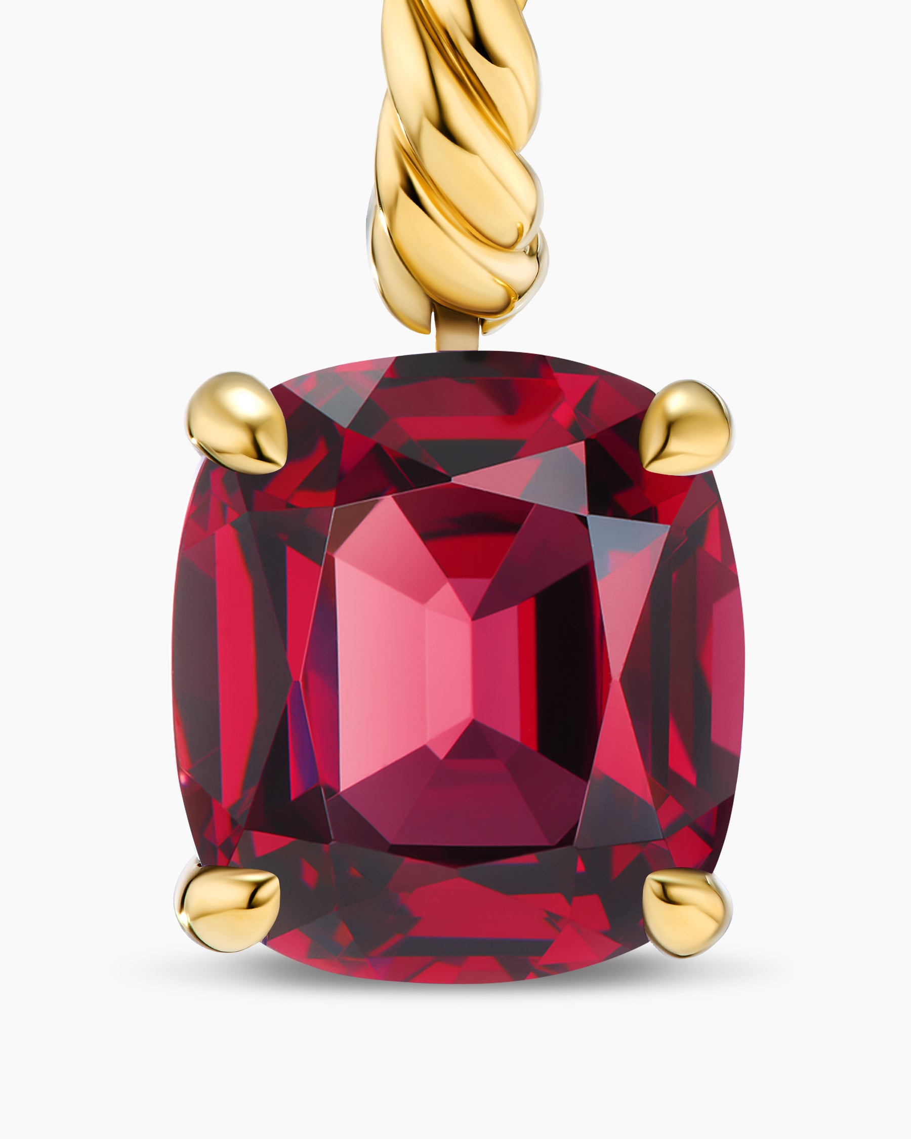 Marbella Drop Earrings in 18K Yellow Gold with Rhodolite Garnet, 11mm - Image 4