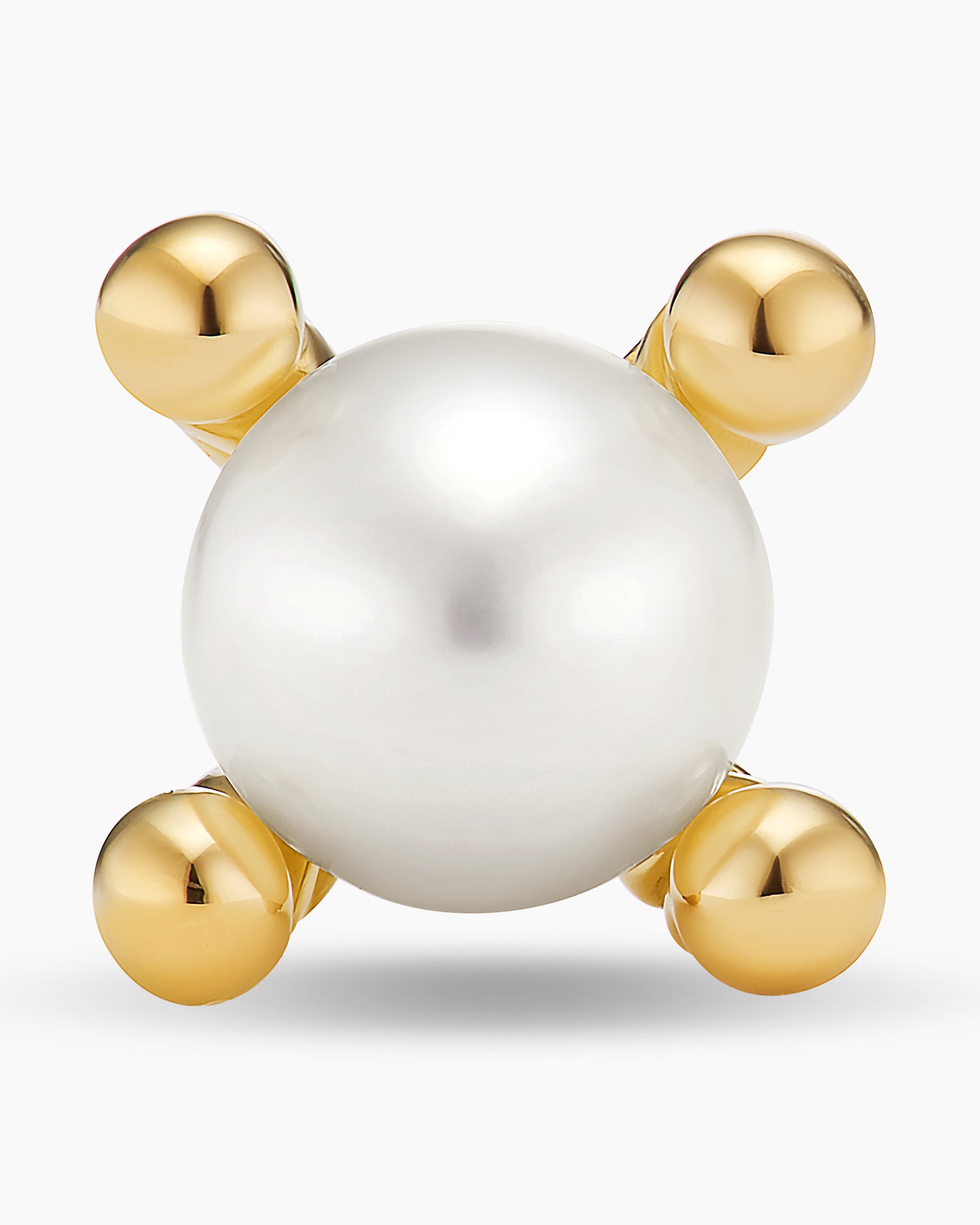 Petite Modern Renaissance Pearl Stud Earrings in 18K Yellow Gold, 5.5mm - Image 4