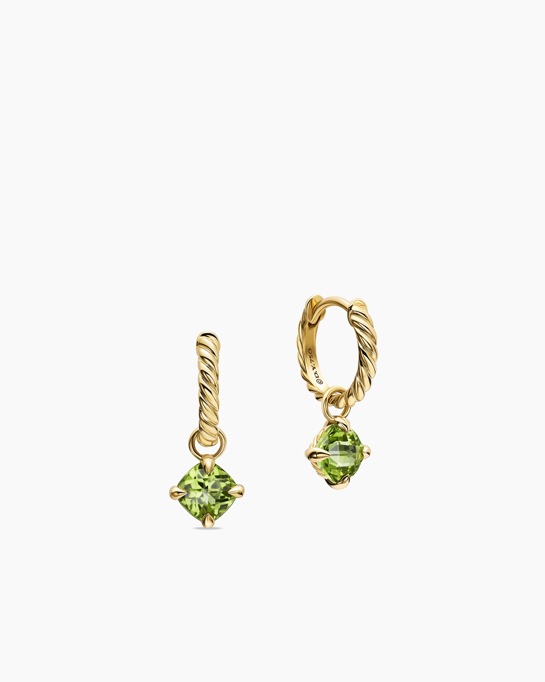 Micro Chatelaine Drop Earrings in 18K Yellow Gold with Peridot, 5mm - Image 3