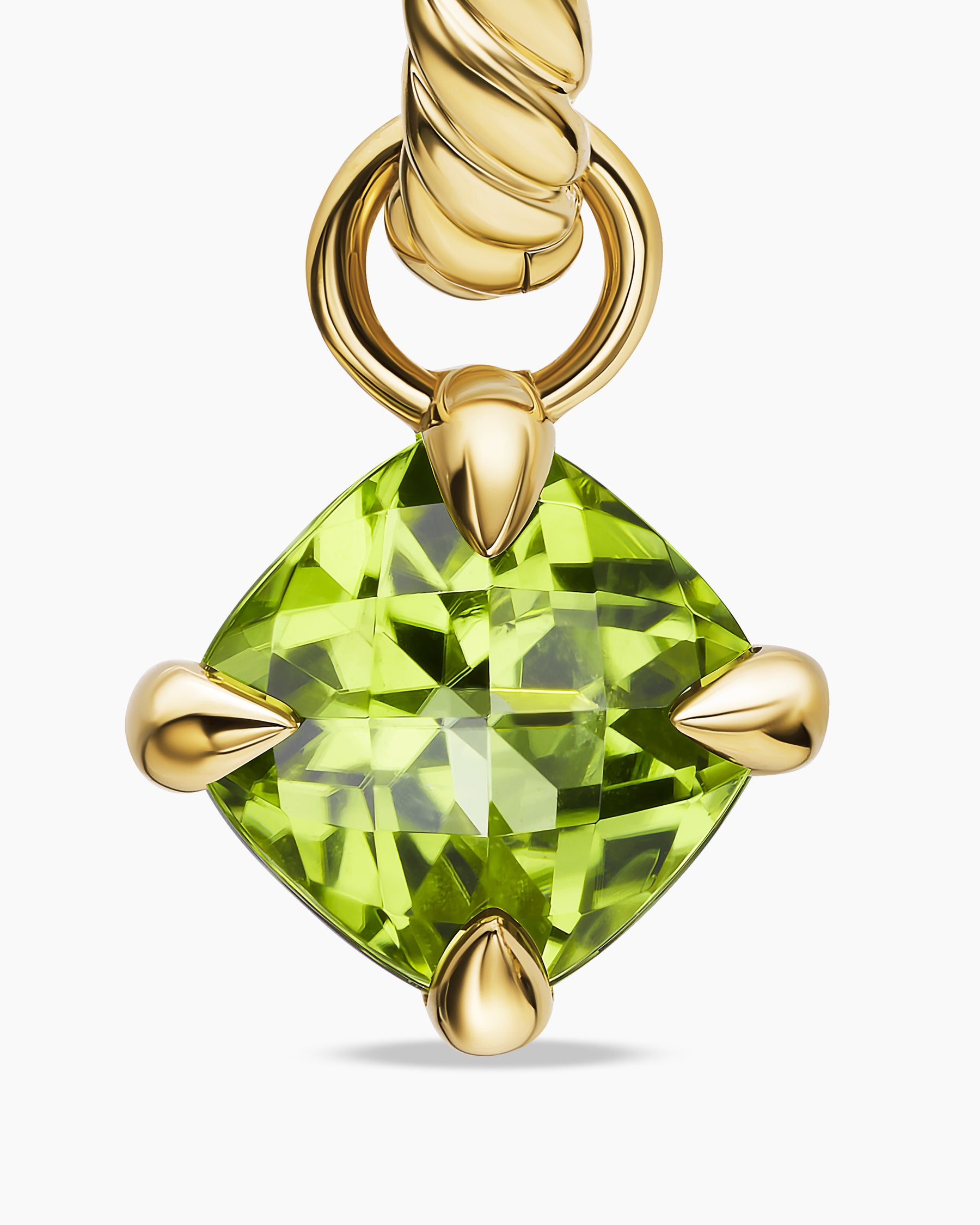 Micro Chatelaine Drop Earrings in 18K Yellow Gold with Peridot, 5mm - Image 4