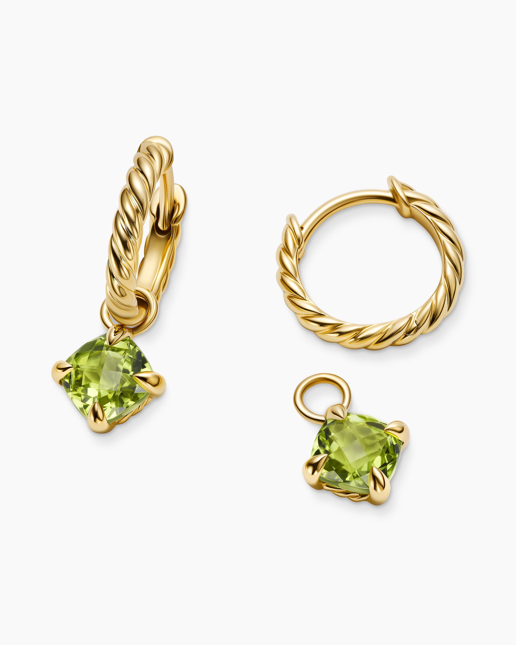 Micro Chatelaine Drop Earrings in 18K Yellow Gold with Peridot, 5mm - Image 5