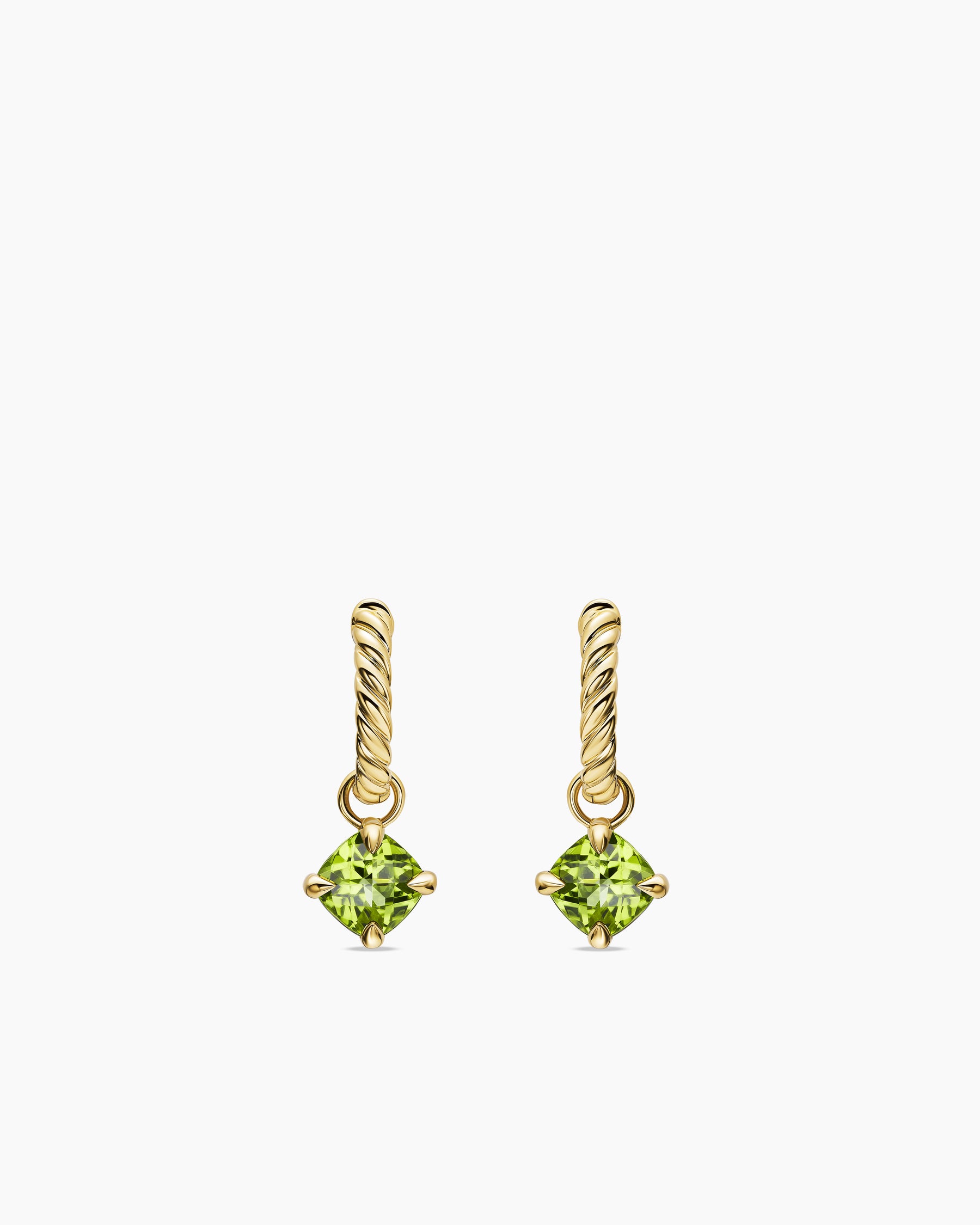 Micro Chatelaine Drop Earrings in 18K Yellow Gold with Peridot, 5mm