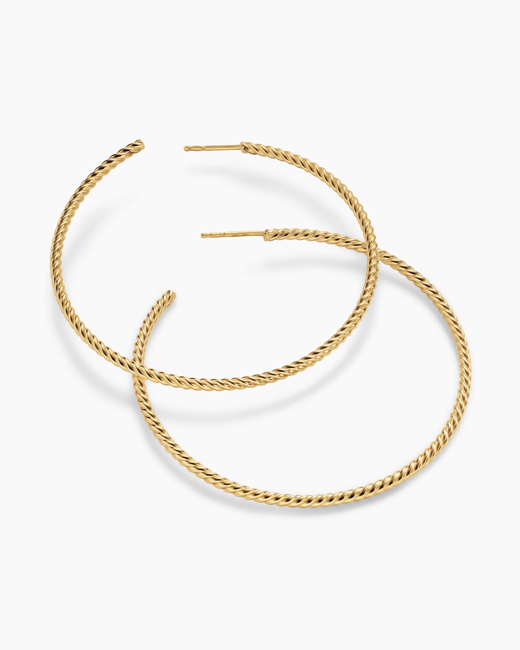 Cablespira Hoop Earrings in 18K Yellow Gold, 55mm - Image 4