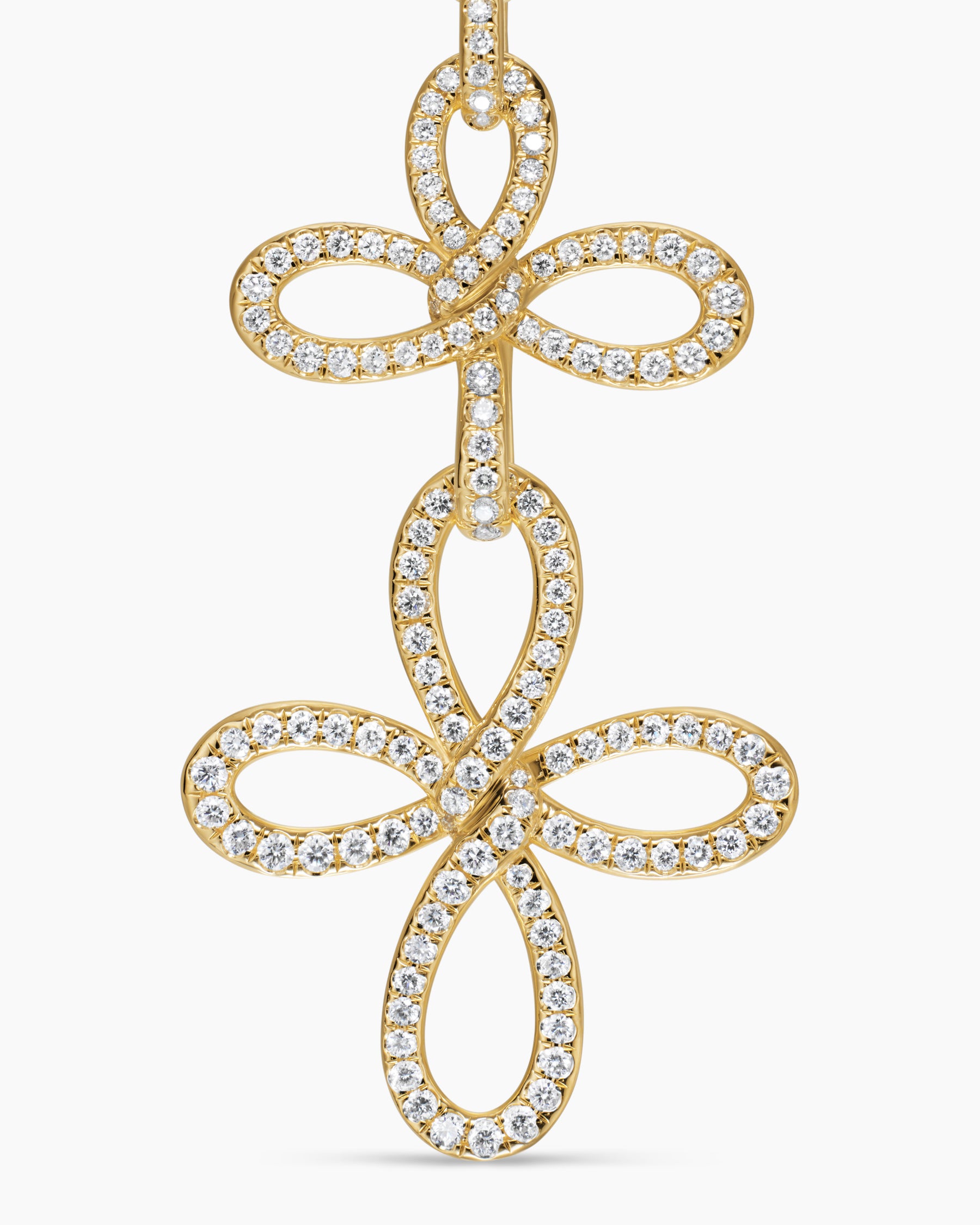 Wisteria Statement Earrings in 18K Yellow Gold with Diamonds, 90mm - Image 4