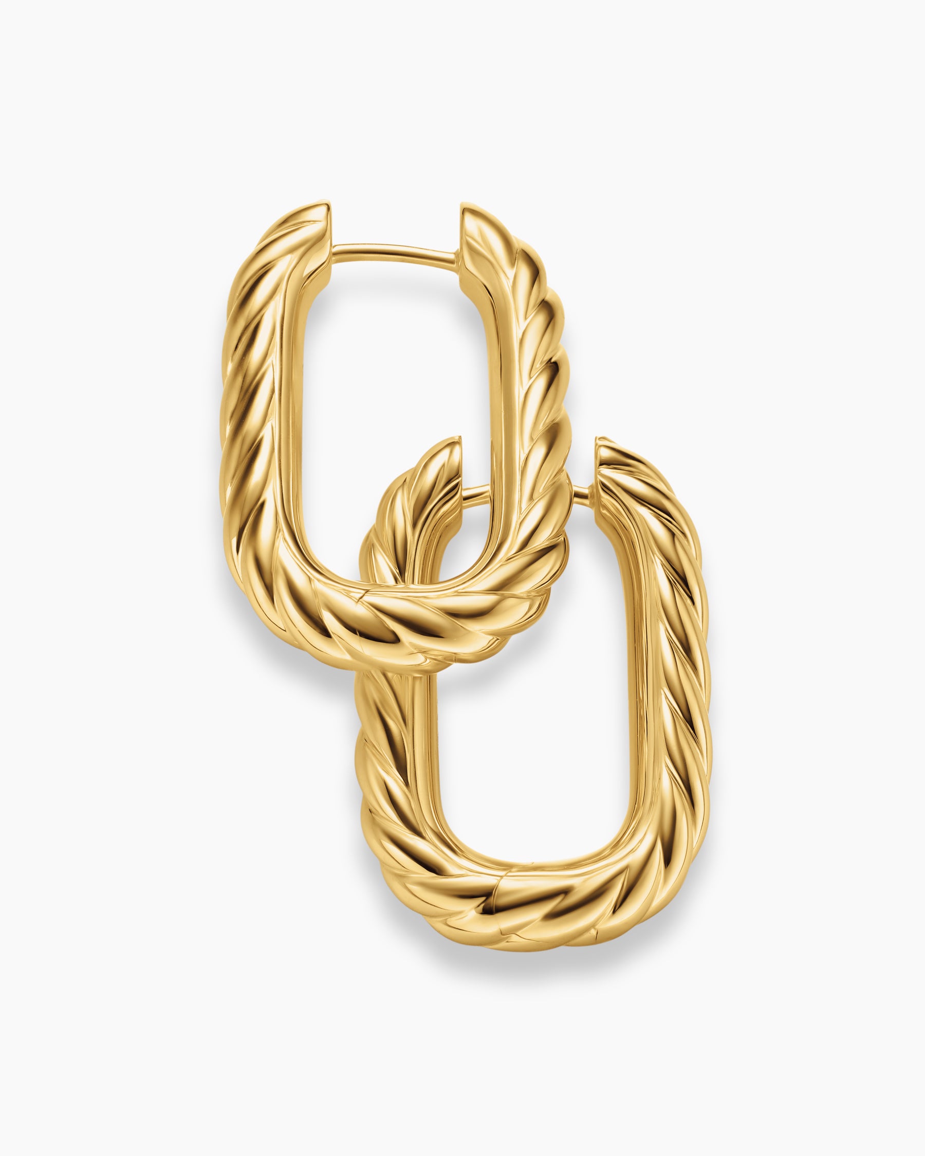 DY Madison Cable Hoop Earrings in 18K Yellow Gold, 24.3mm - Image 4