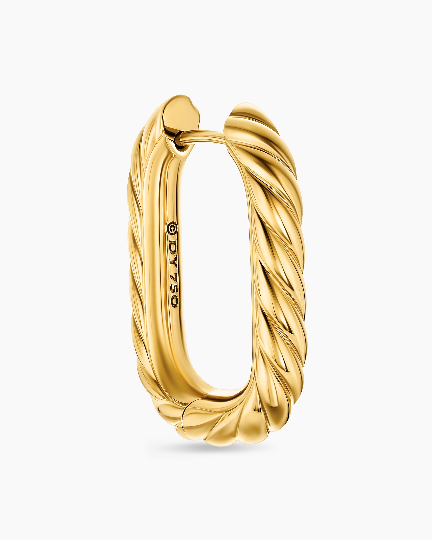 DY Madison Cable Hoop Earrings in 18K Yellow Gold, 24.3mm - Image 5