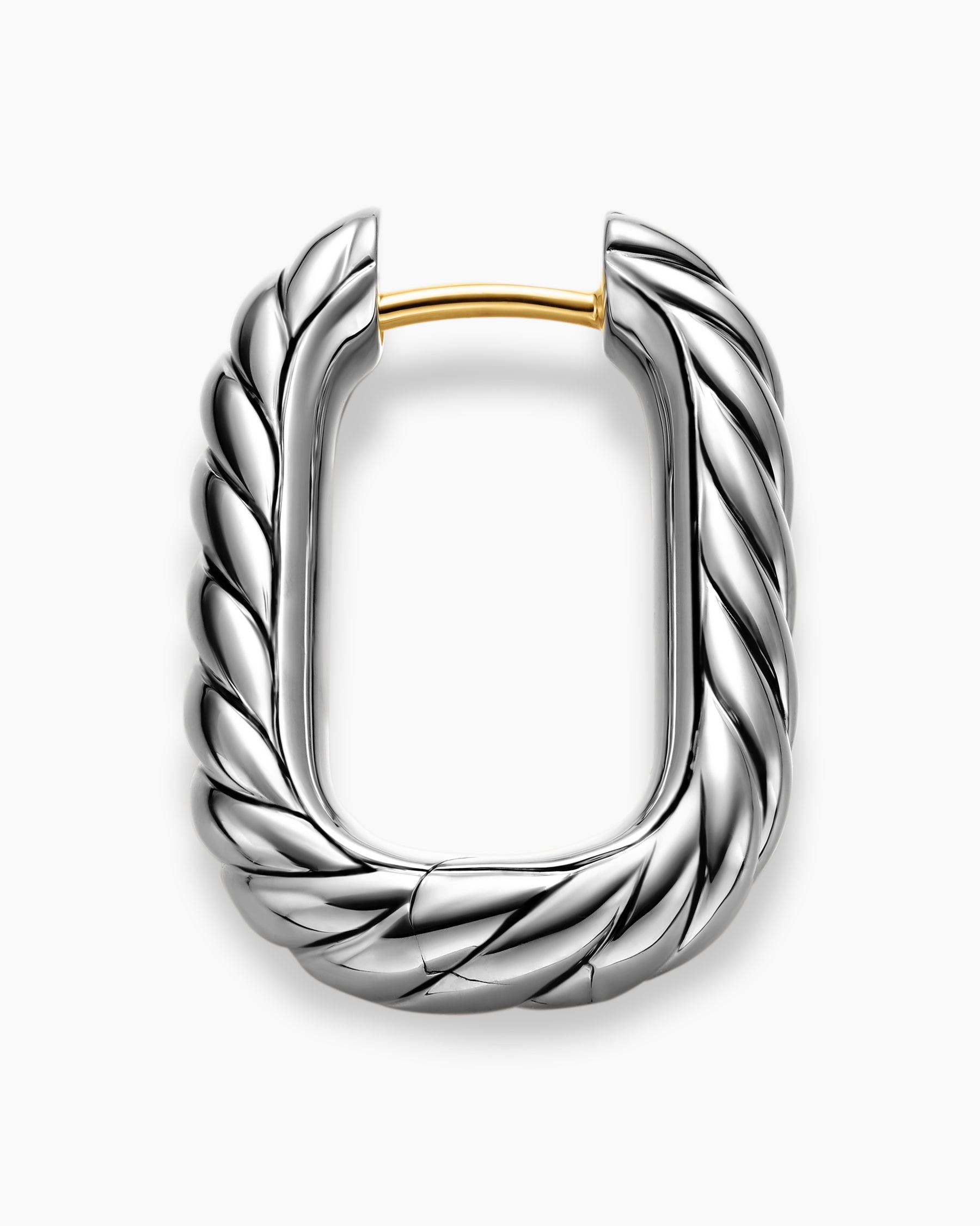 DY Madison Cable Hoop Earrings in Sterling Silver, 24.3mm - Image 3