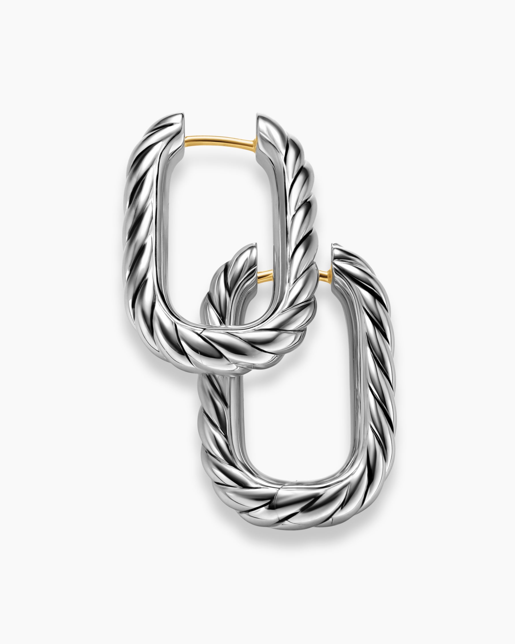 DY Madison Cable Hoop Earrings in Sterling Silver, 24.3mm - Image 4