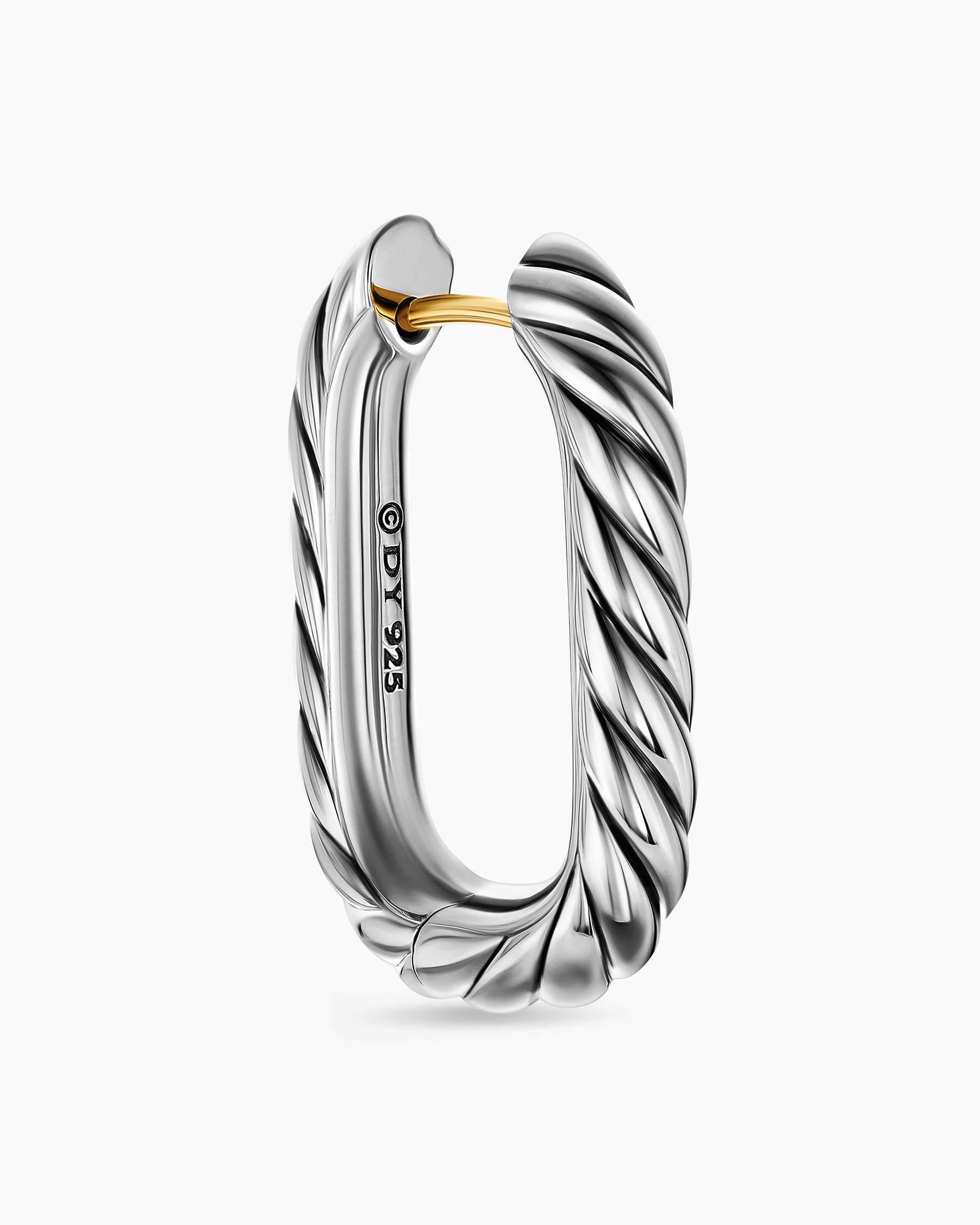 DY Madison Cable Hoop Earrings in Sterling Silver, 24.3mm - Image 5