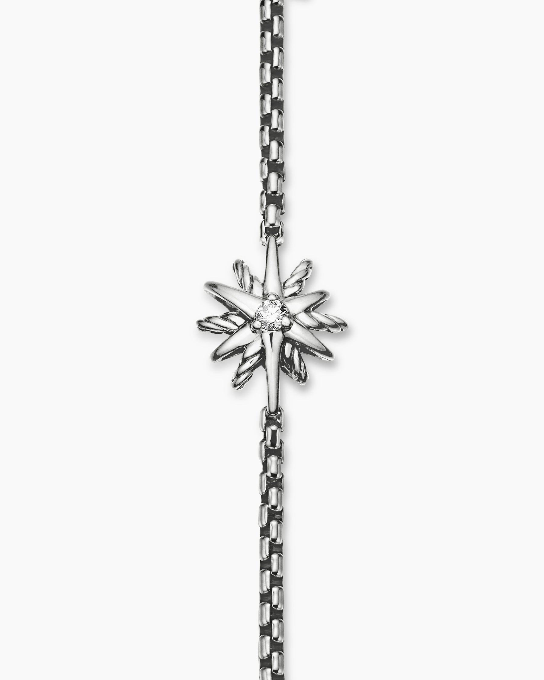Starburst Teen Bracelet in Sterling Silver with Center Diamond, 8mm - Image 4