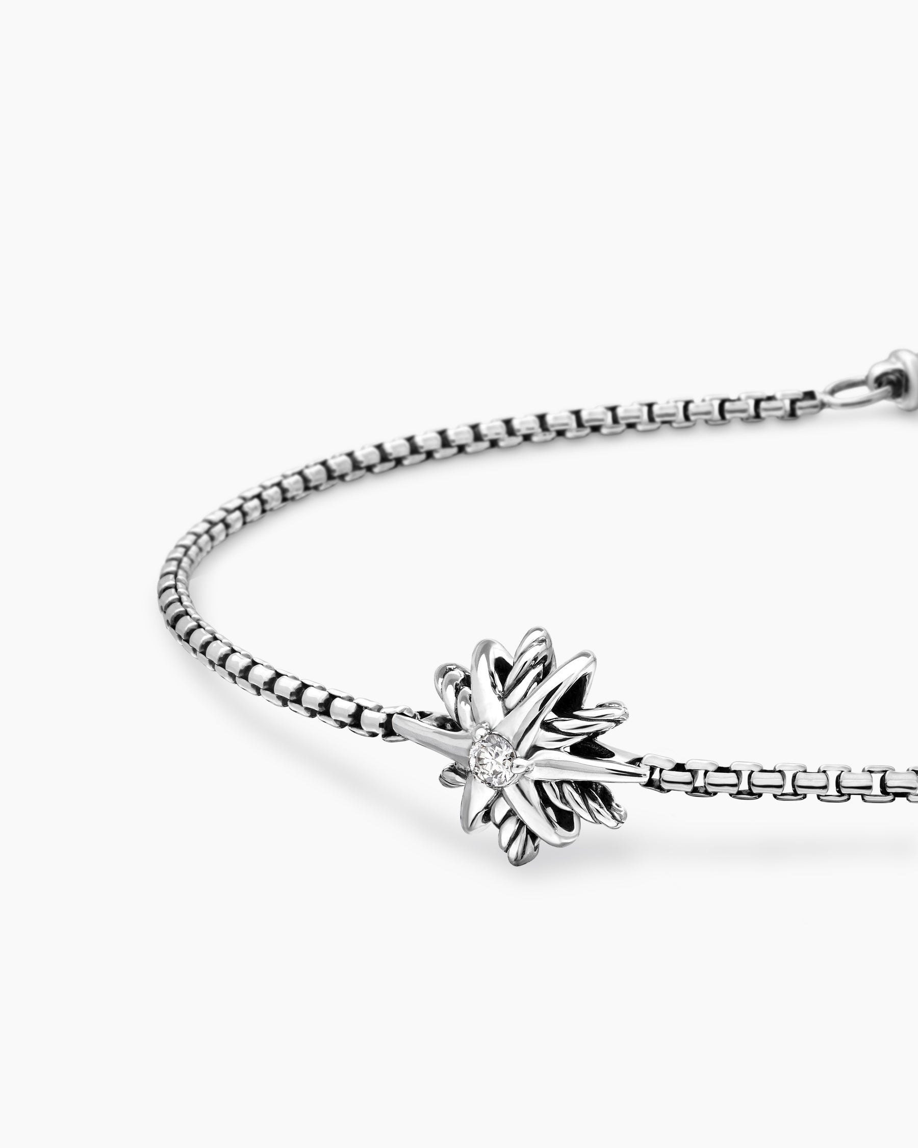 Starburst Teen Bracelet in Sterling Silver with Center Diamond, 8mm - Image 5