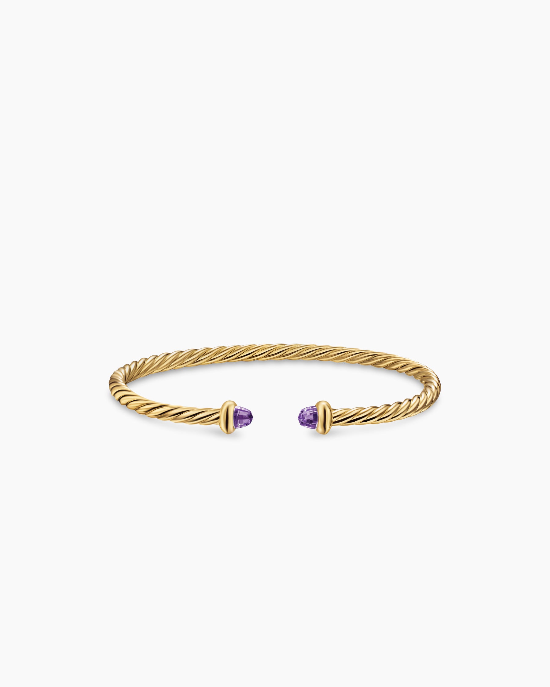 Micro Cablespira Flex Teen Bracelet in 18K Yellow Gold with Amethyst, 2.6mm - Image 3
