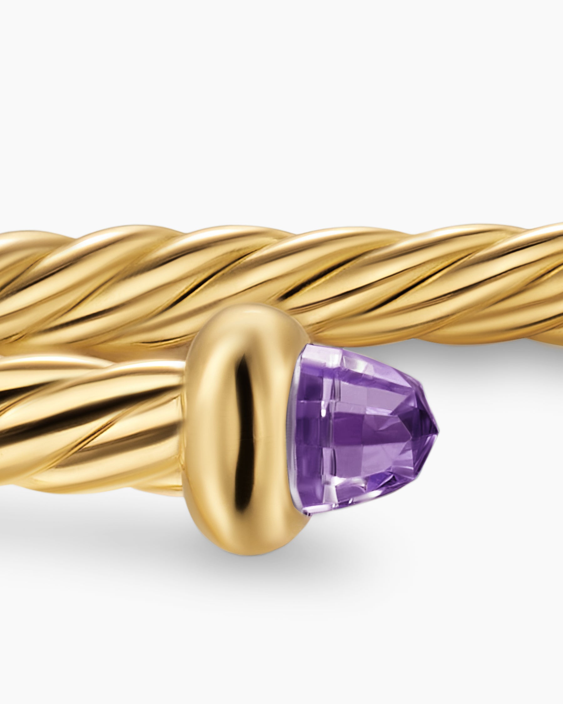 Micro Cablespira Flex Teen Bracelet in 18K Yellow Gold with Amethyst, 2.6mm - Image 5