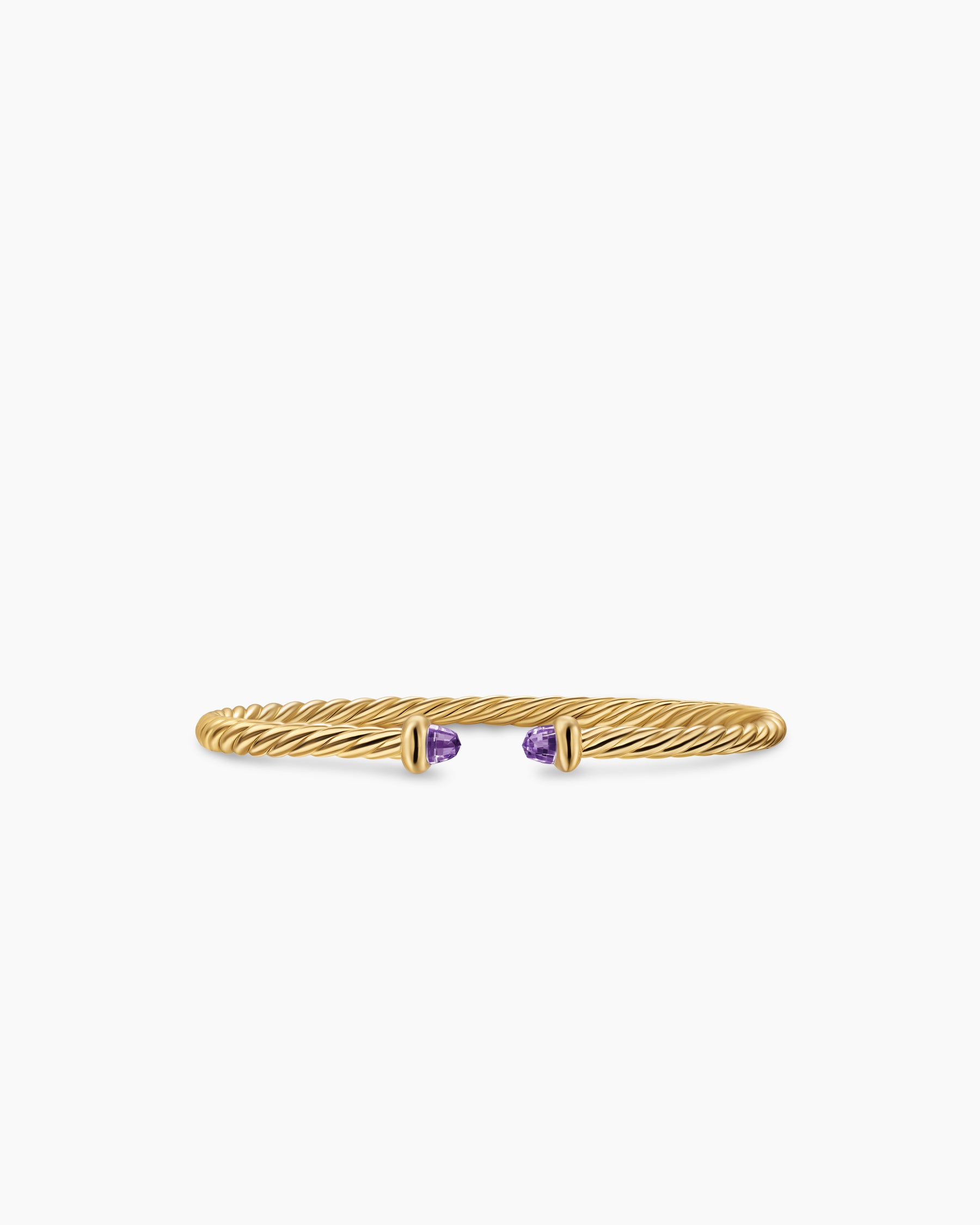 Micro Cablespira Flex Teen Bracelet in 18K Yellow Gold with Amethyst, 2.6mm