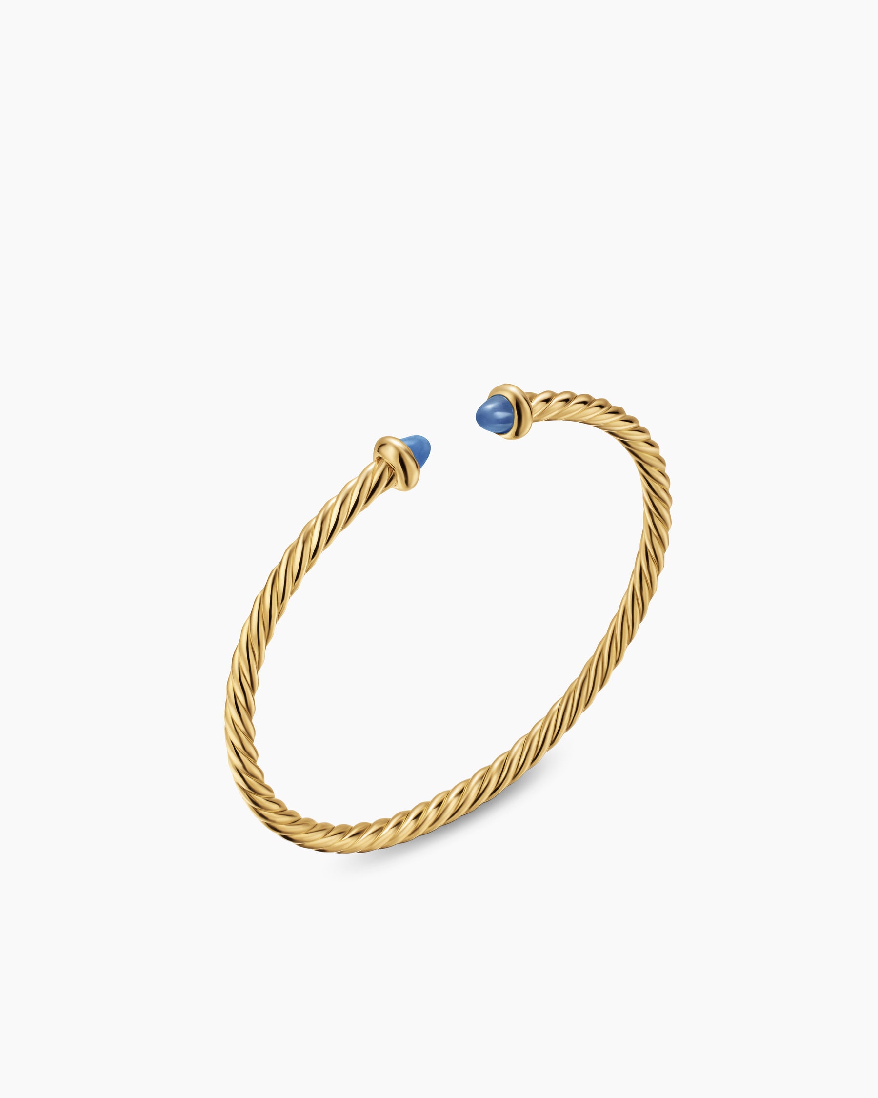 Alternative view of Micro Cablespira Flex Teen Bracelet in 18K Yellow Gold with Blue Sapphires, 2.6mm
