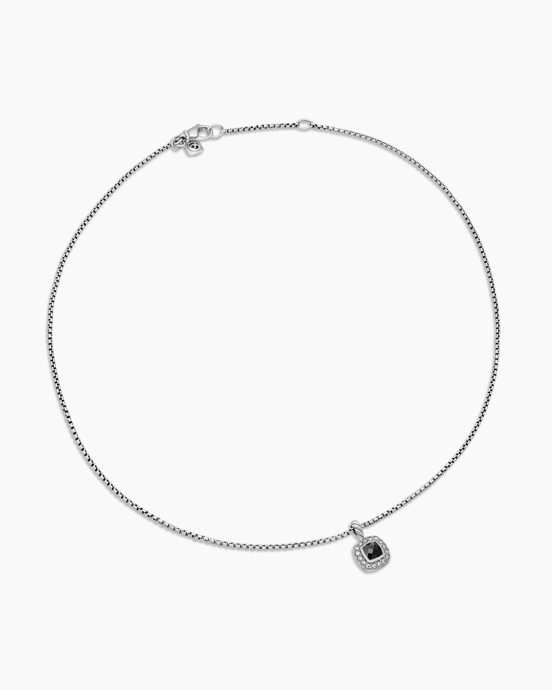 Albion Teen Pendant Necklace in Sterling Silver with Black Onyx and Diamonds, 4mm - Image 2