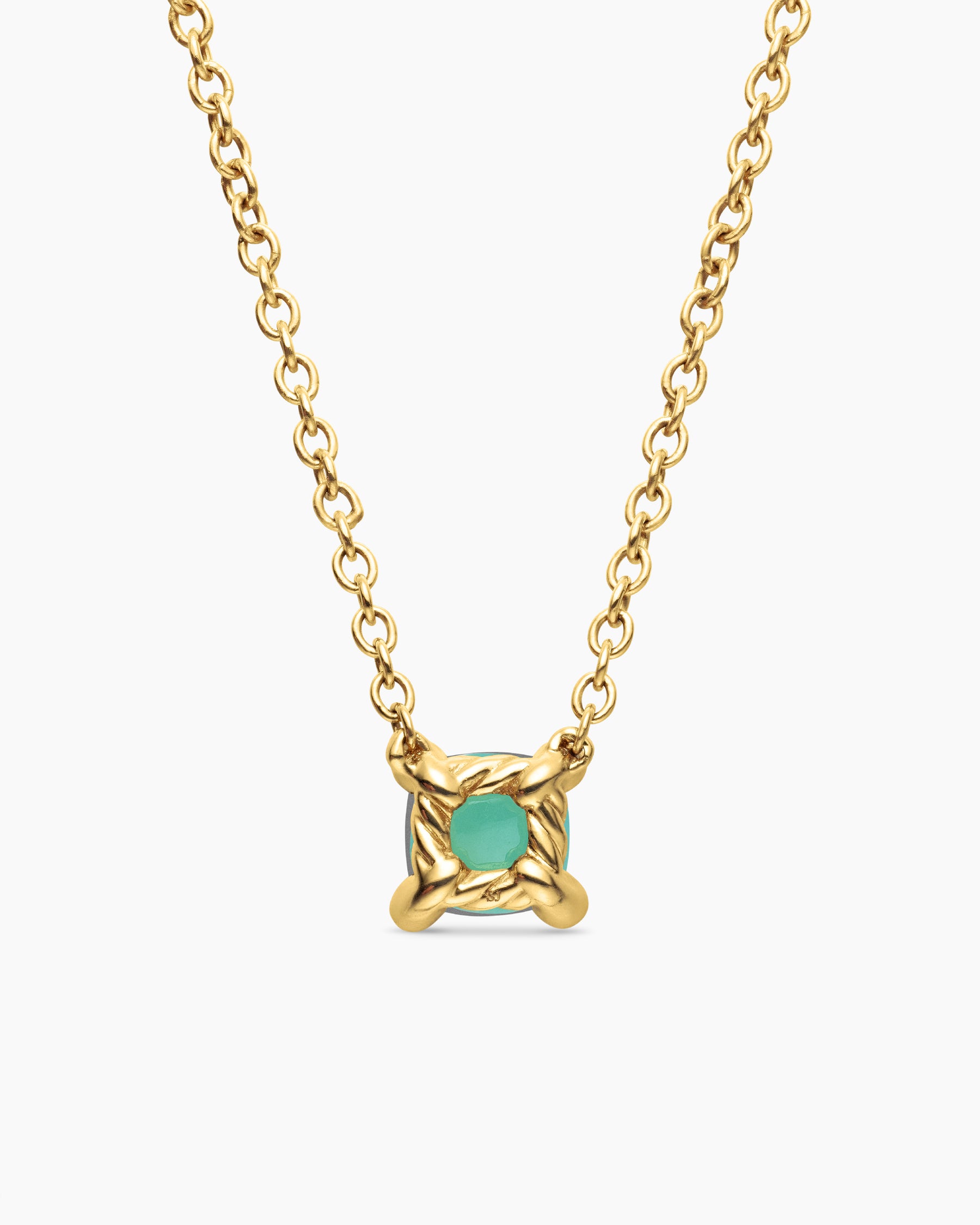 Chatelaine Teen Necklace in 18K Yellow Gold with Chrysoprase, 4mm - Image 3