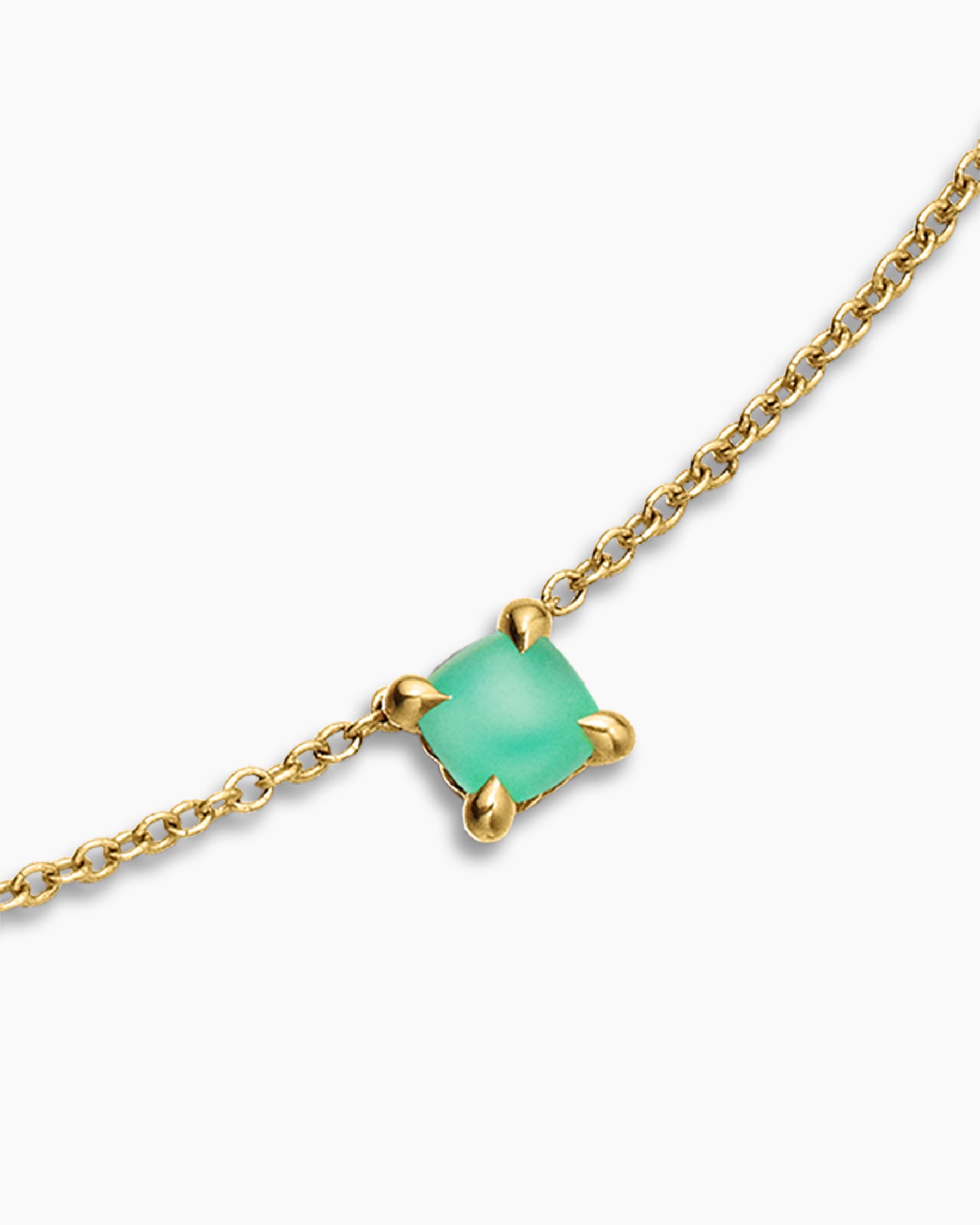 Chatelaine Teen Necklace in 18K Yellow Gold with Chrysoprase, 4mm - Image 4