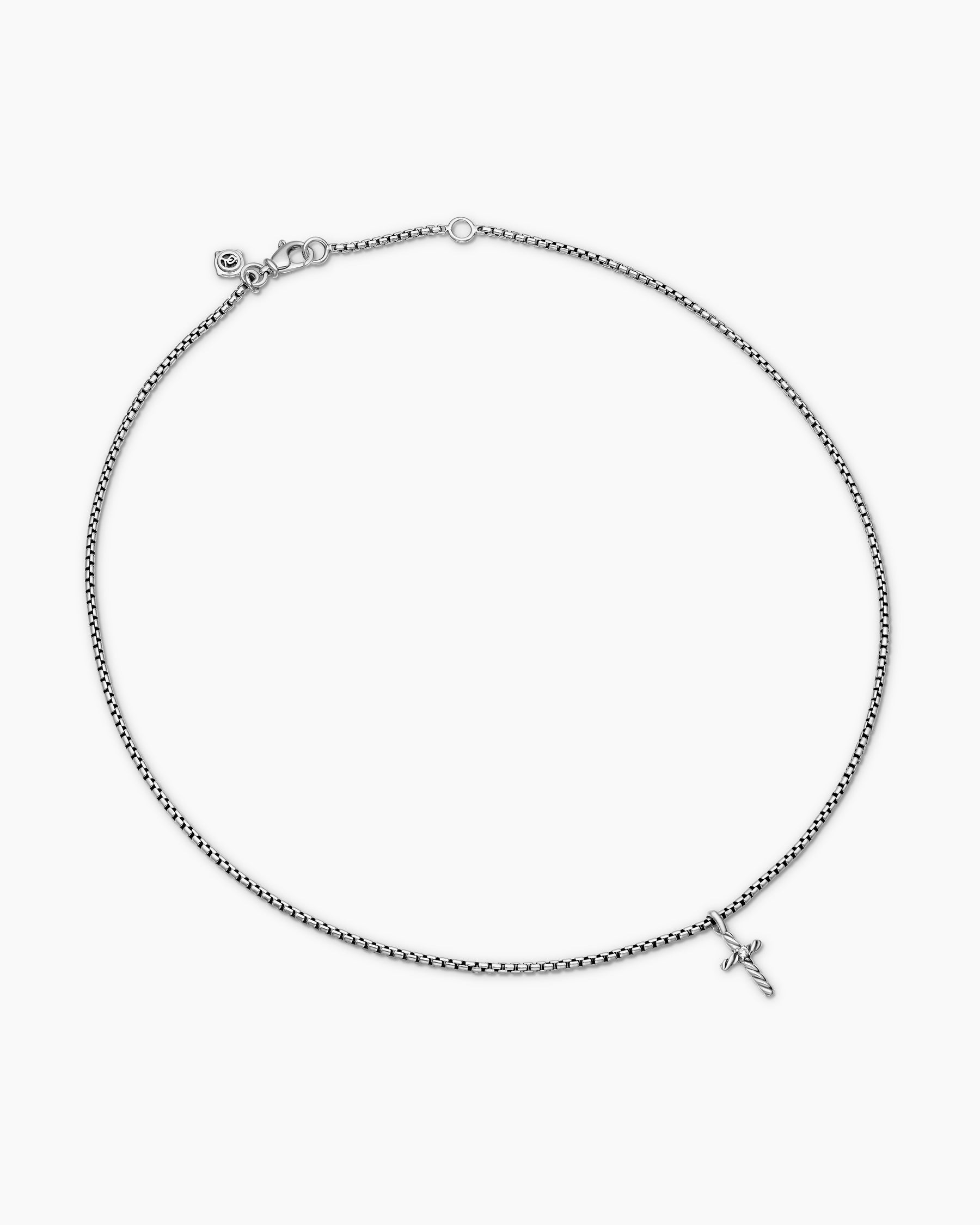 Cable Collectibles Teen Cross Necklace in Sterling Silver with Center Diamond - Image 2